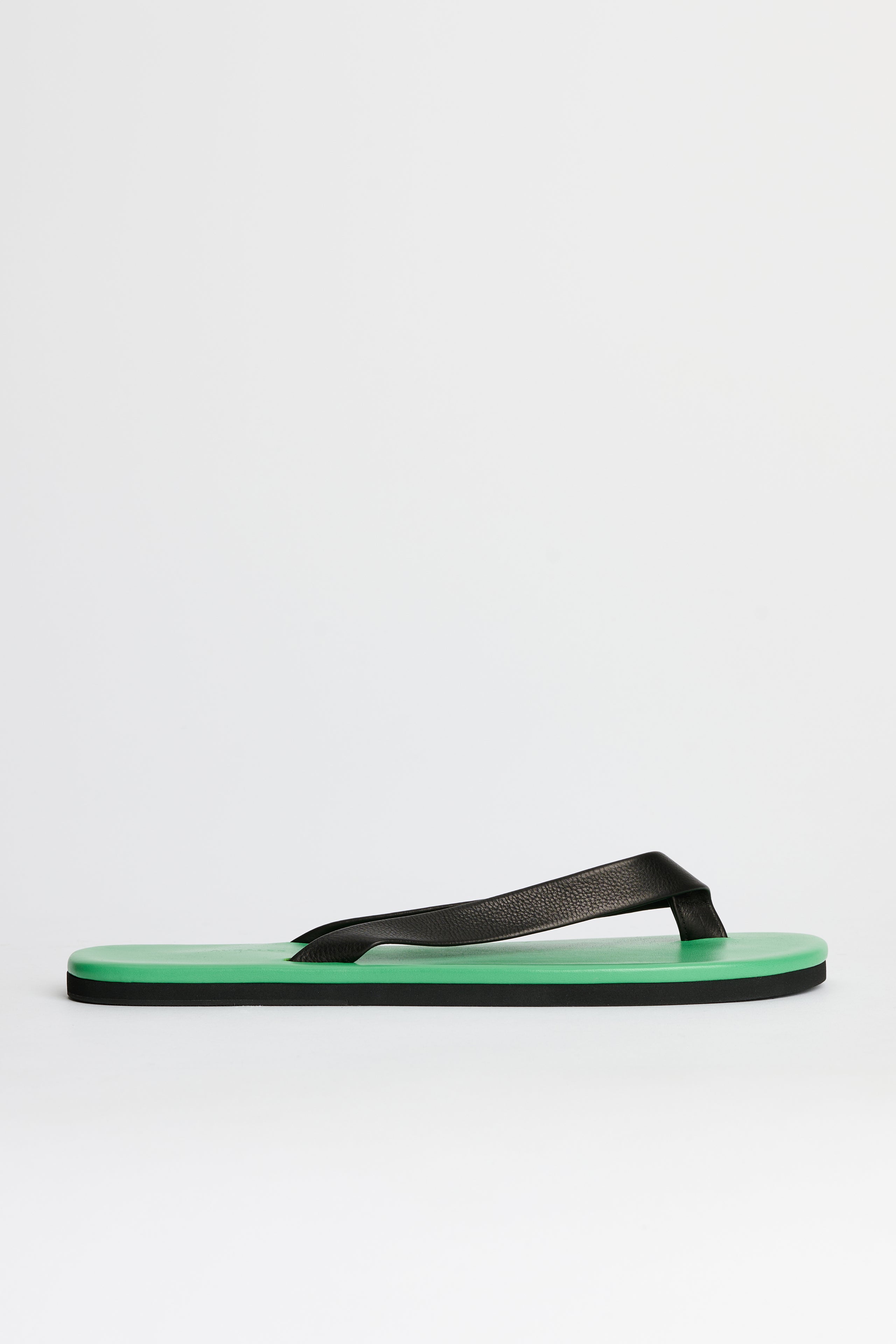 Auralee Soft Leather Flip-Flop Green / Black