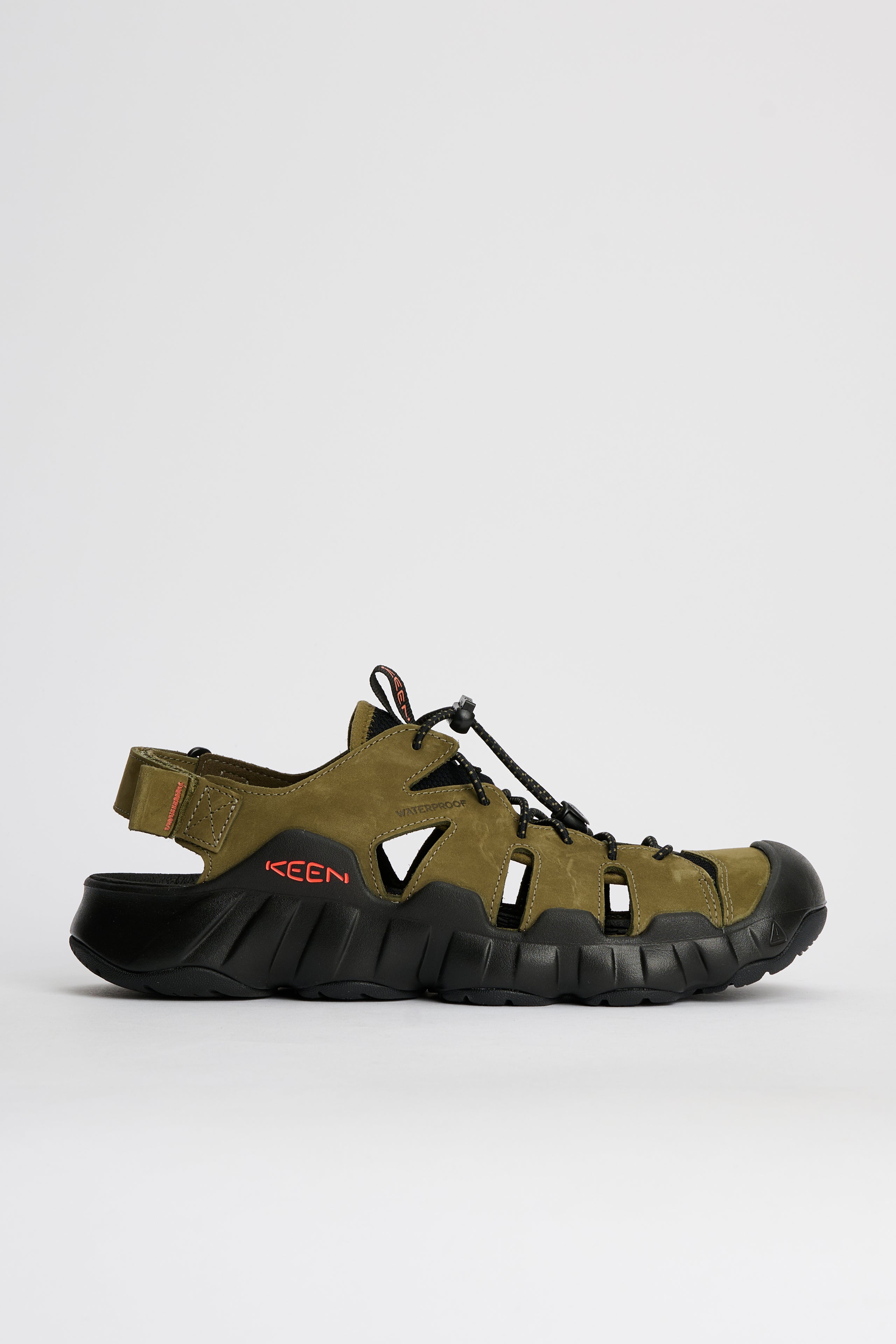 KEEN Hyperport Fisherman Leather Sandal Dark Olive / Black