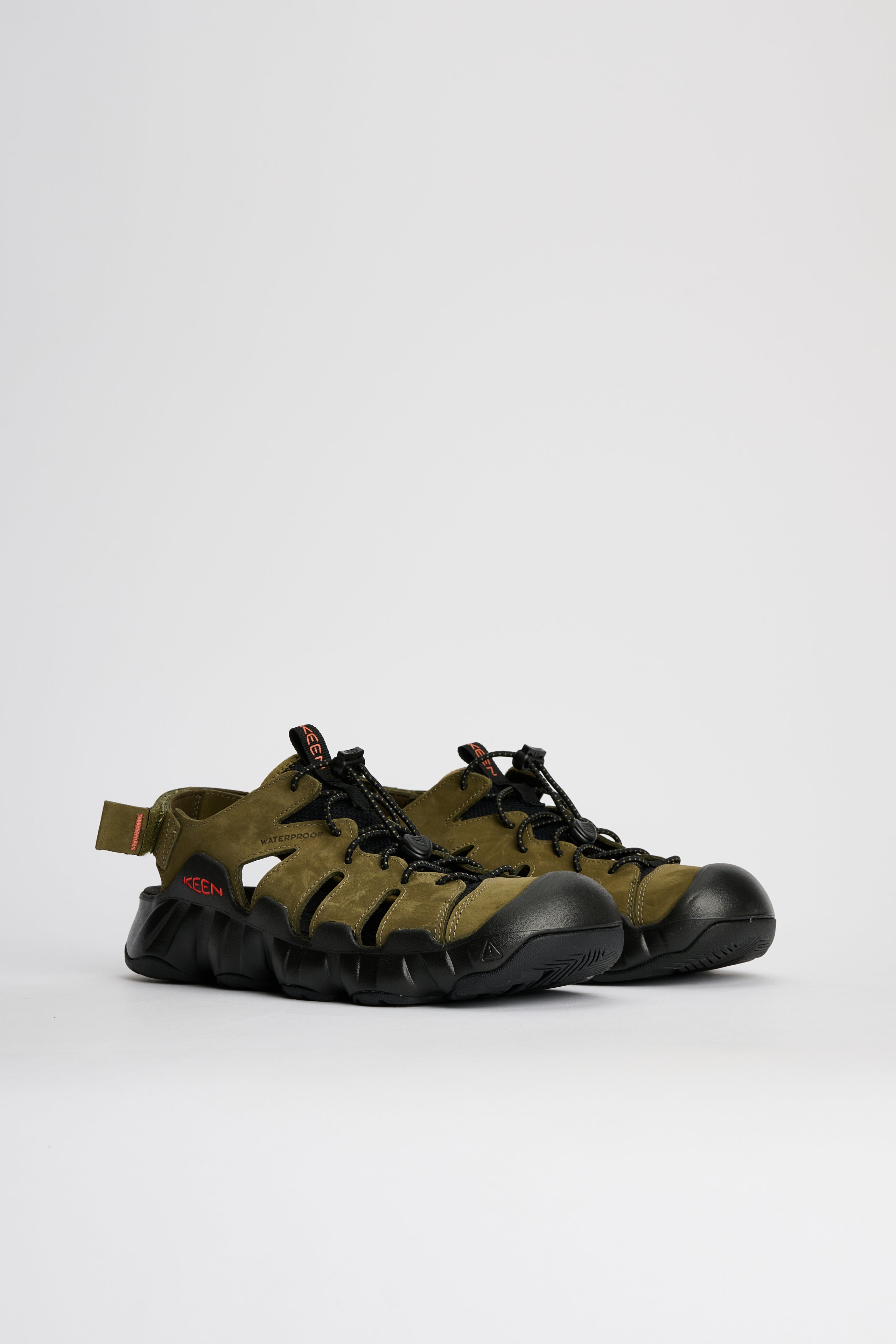 KEEN Hyperport Fisherman Leather Sandal Dark Olive / Black