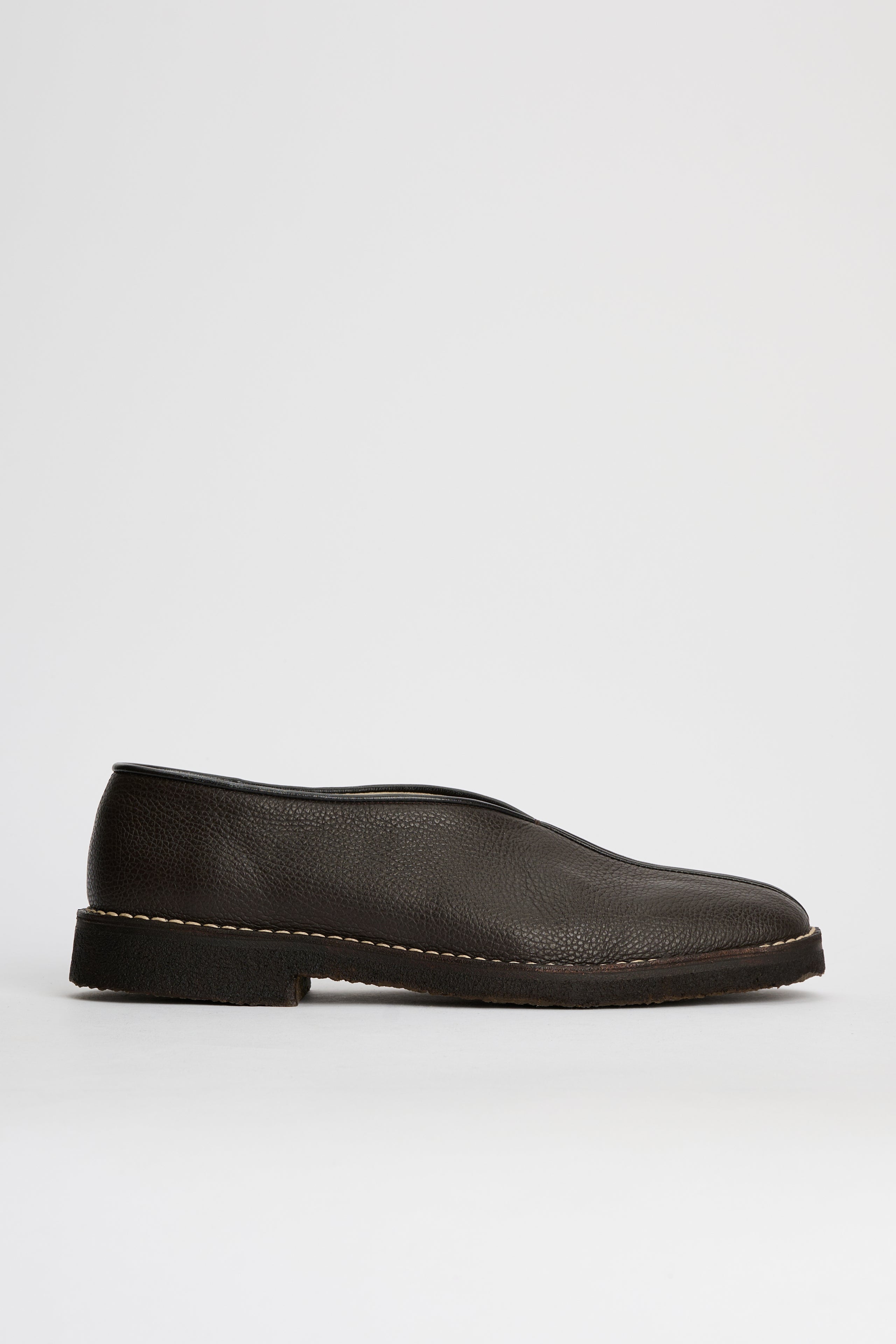 Lemaire Piped Crepe Slippers Dark Brown