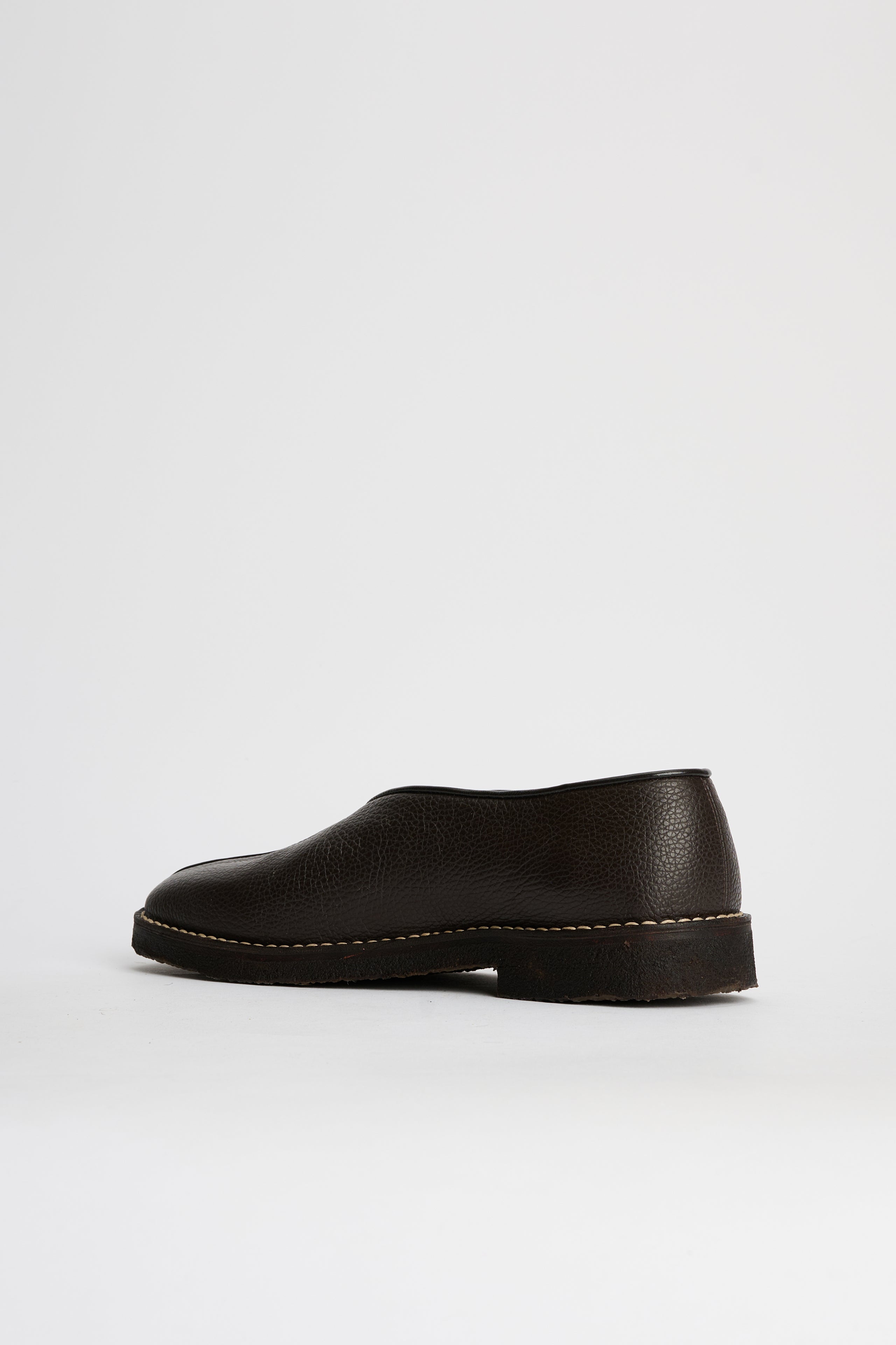 Lemaire Piped Crepe Slippers Dark Brown