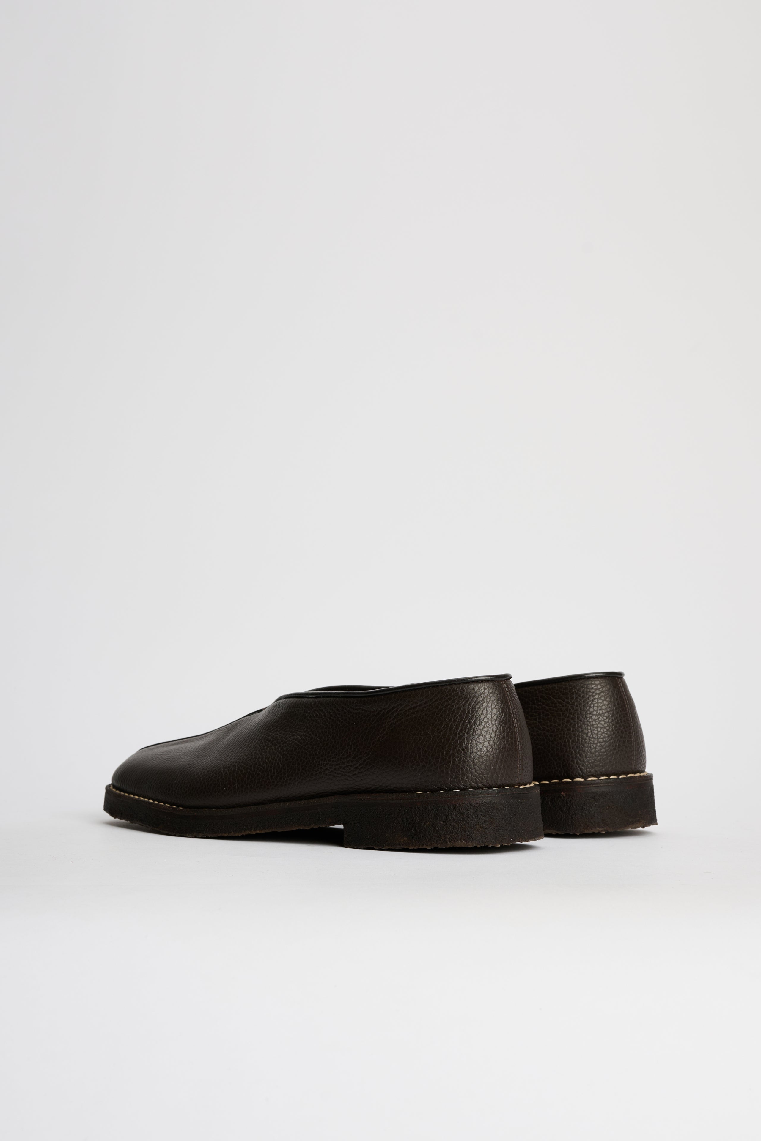 Lemaire Piped Crepe Slippers Dark Brown