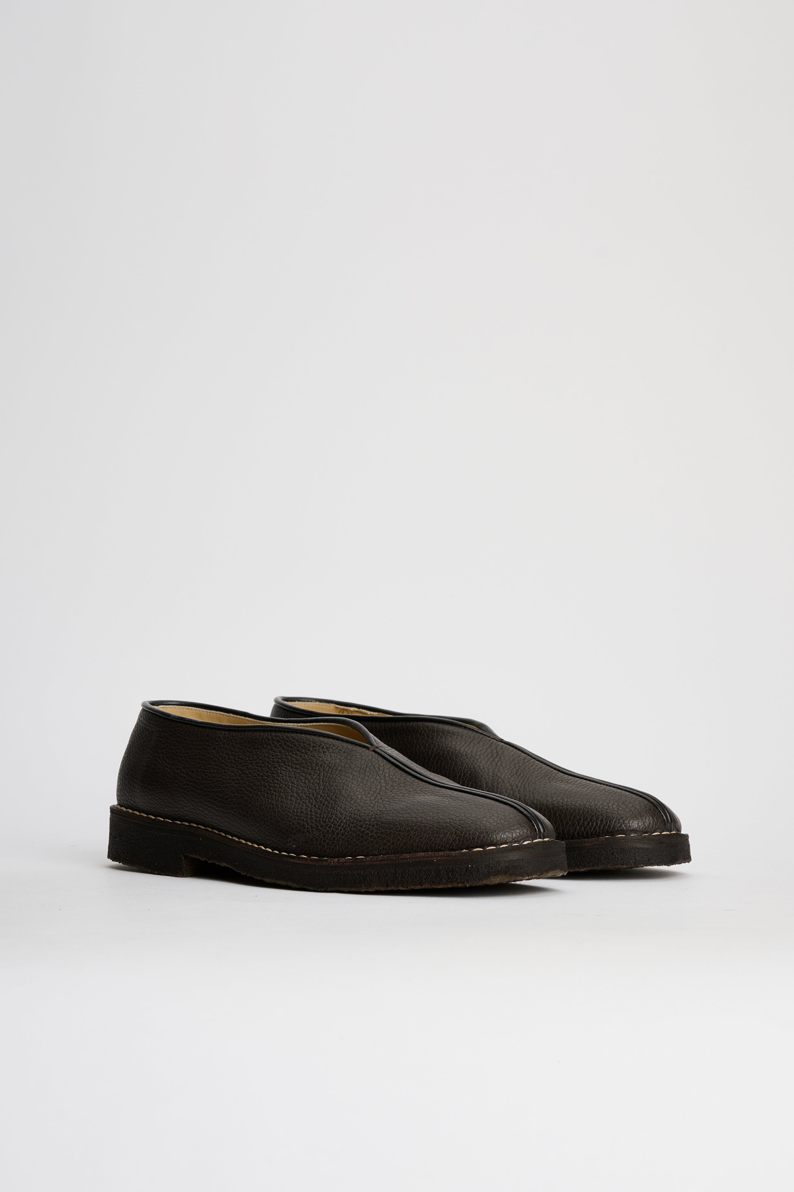 Lemaire Piped Crepe Slippers Dark Brown