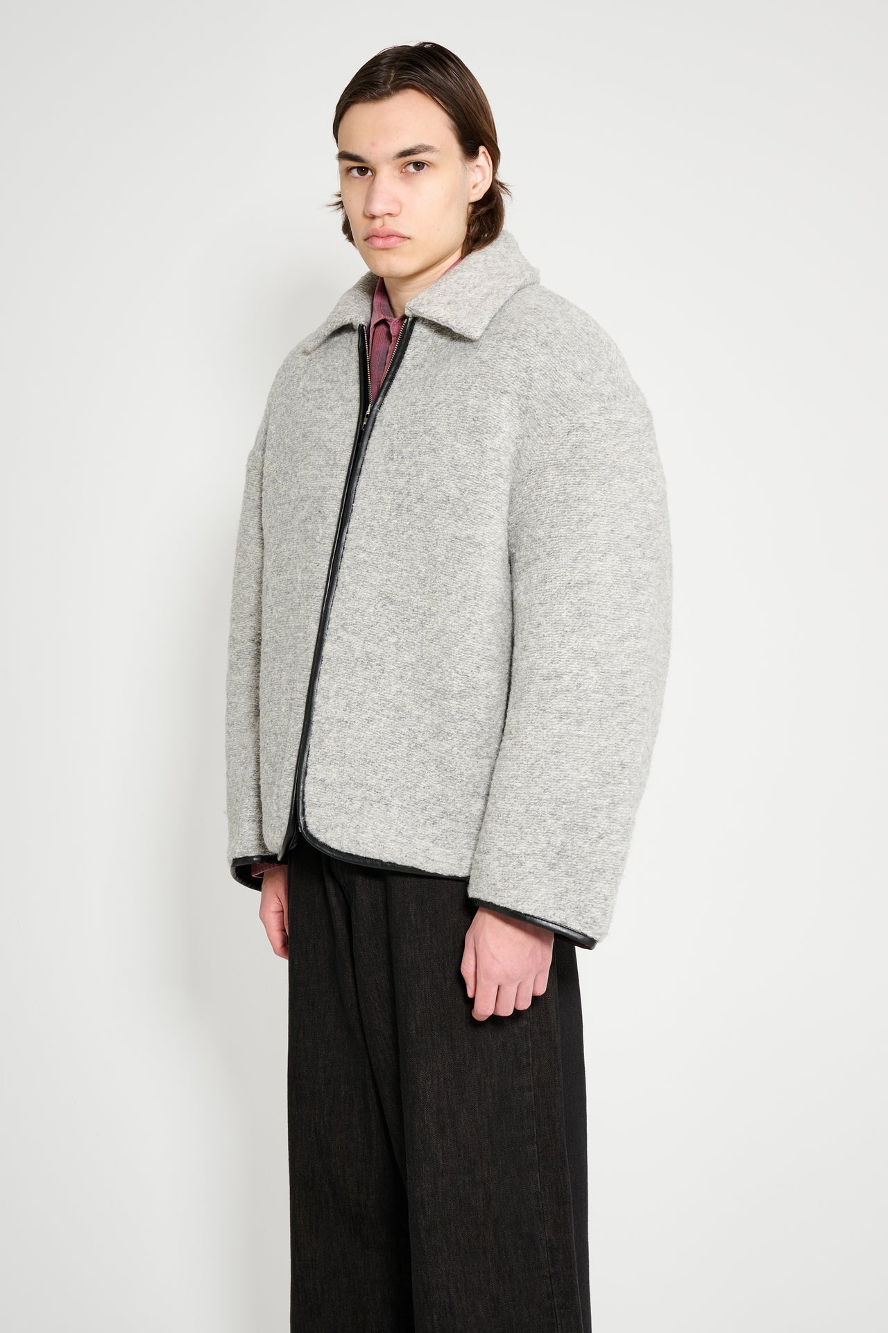 JW Anderson Contrast Trim Casual Jacket Grey Melange