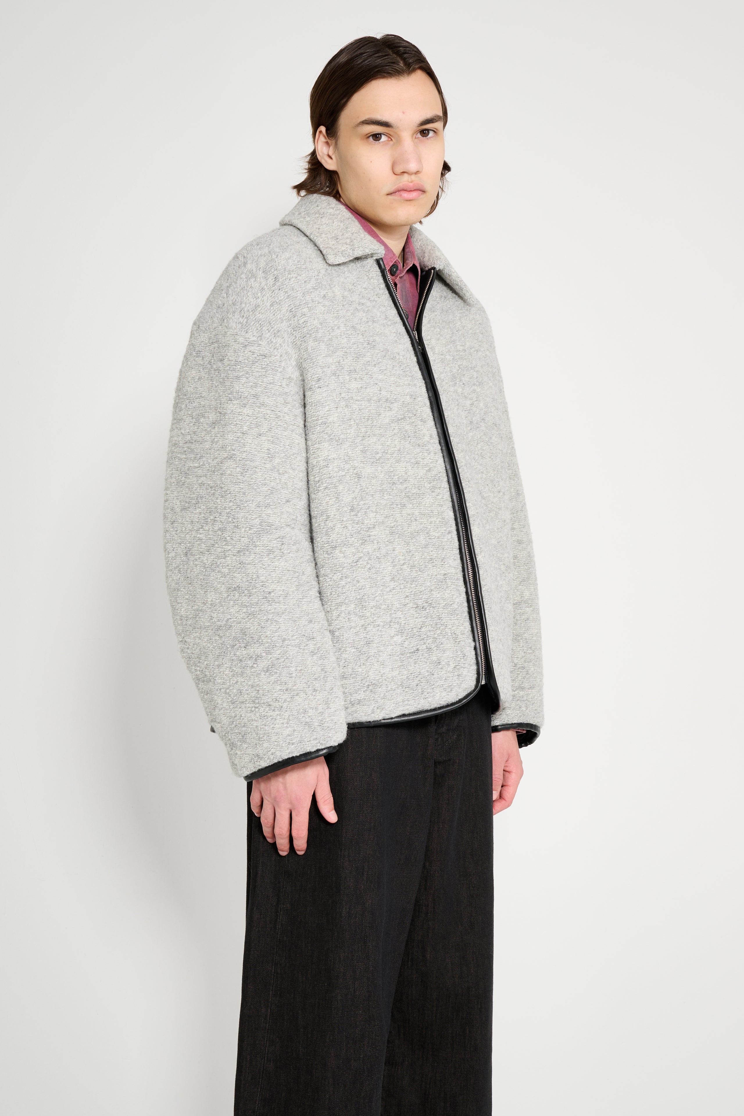 JW Anderson Contrast Trim Casual Jacket Grey Melange