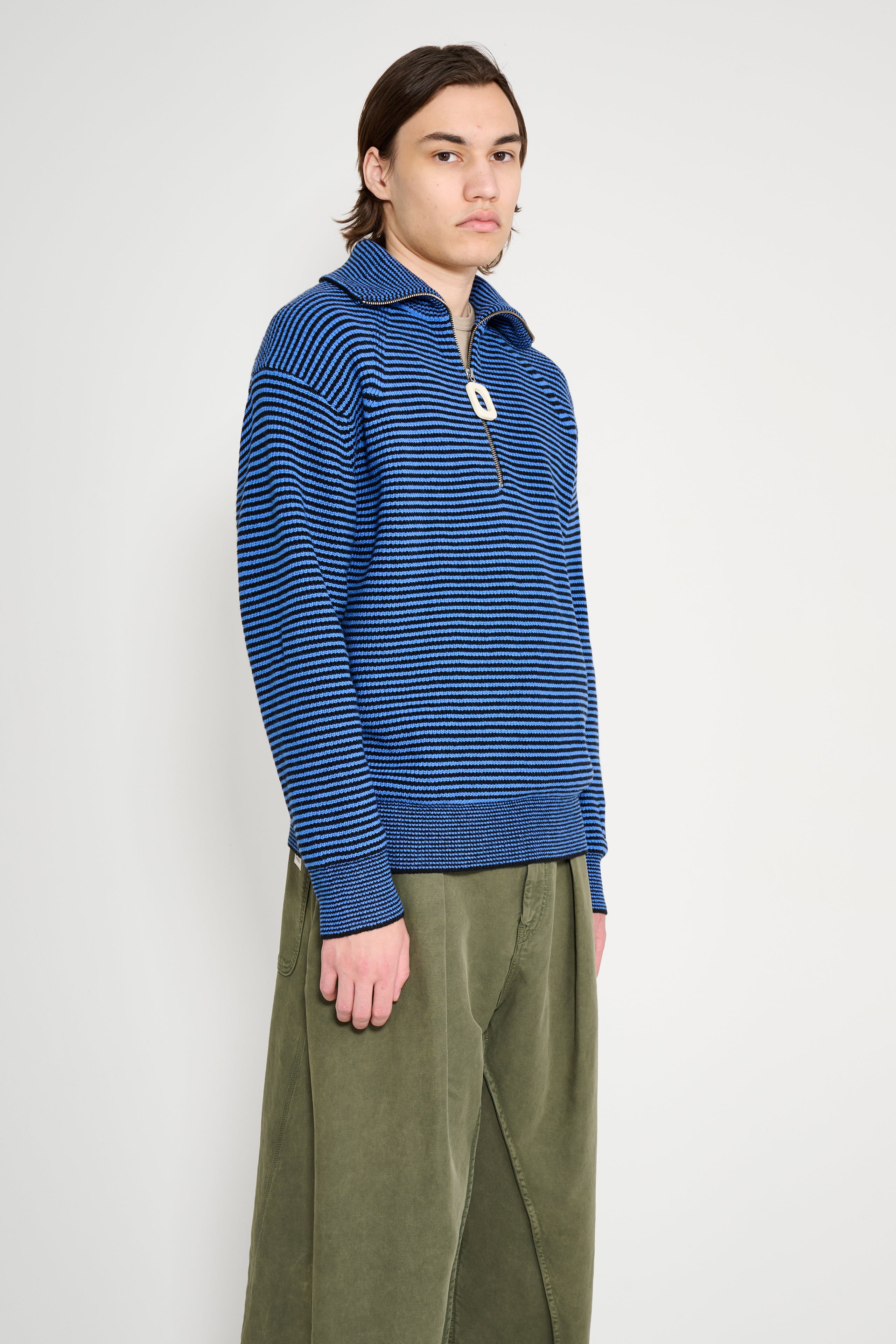 JW Anderson Half Zip Jumper Blue / Black