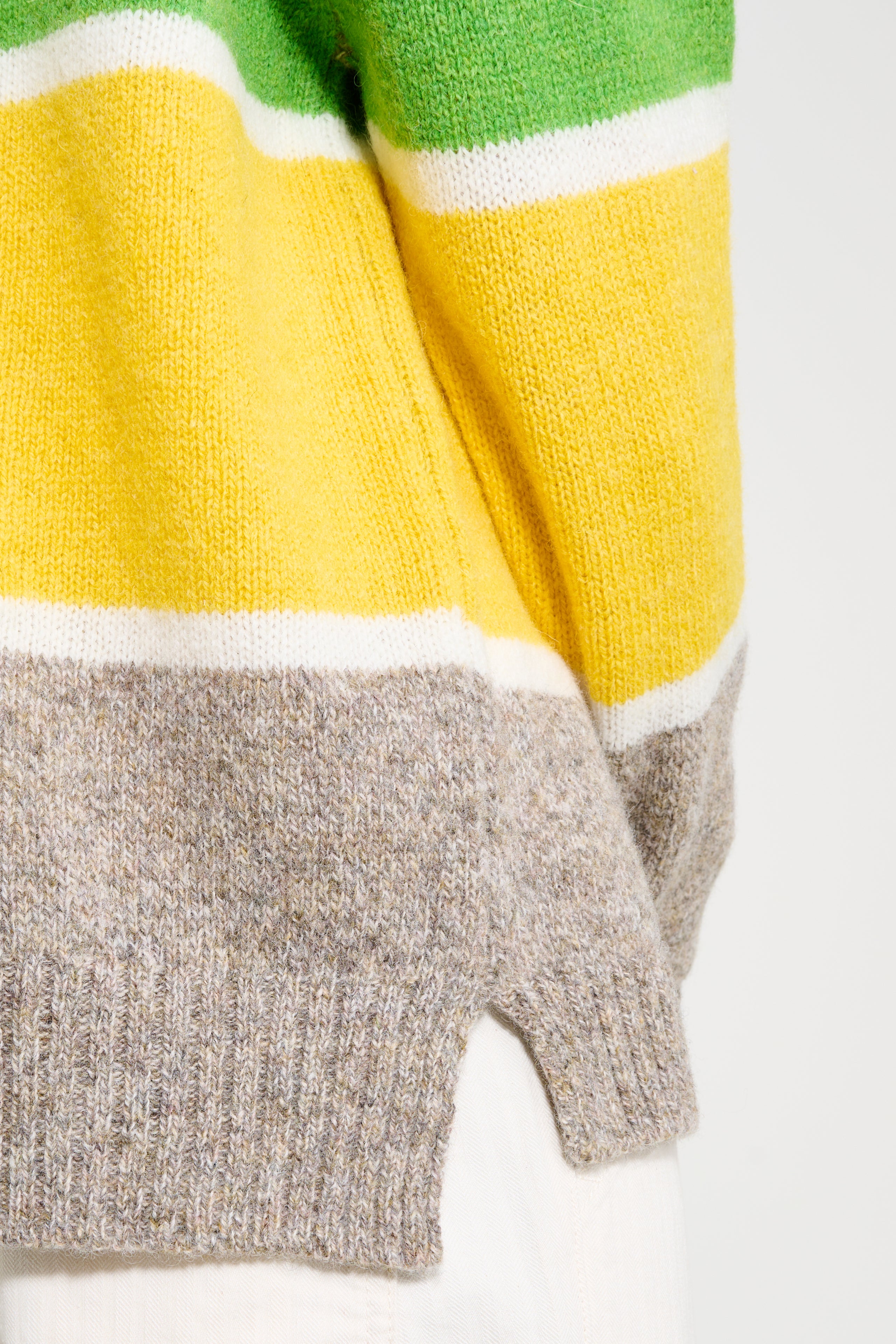 JW Anderson Stripe Crew Neck Jumper Beige Melange