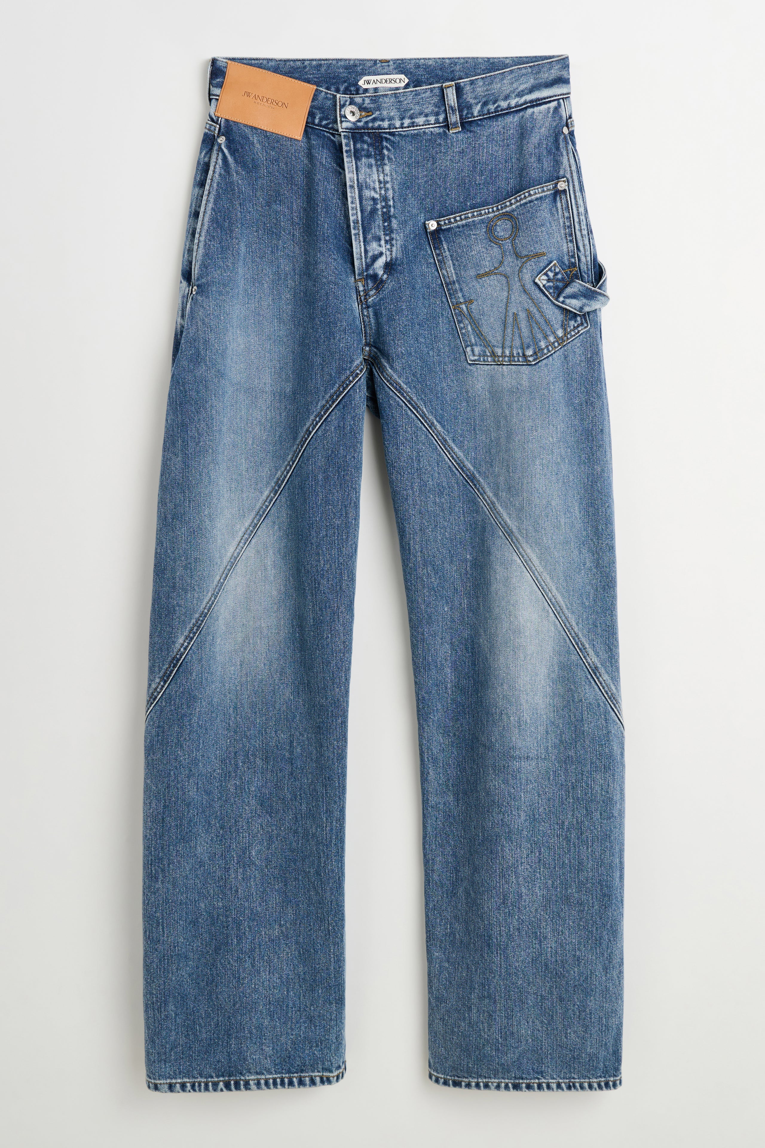 JW Anderson Twisted Workwear Jeans Mid Blue