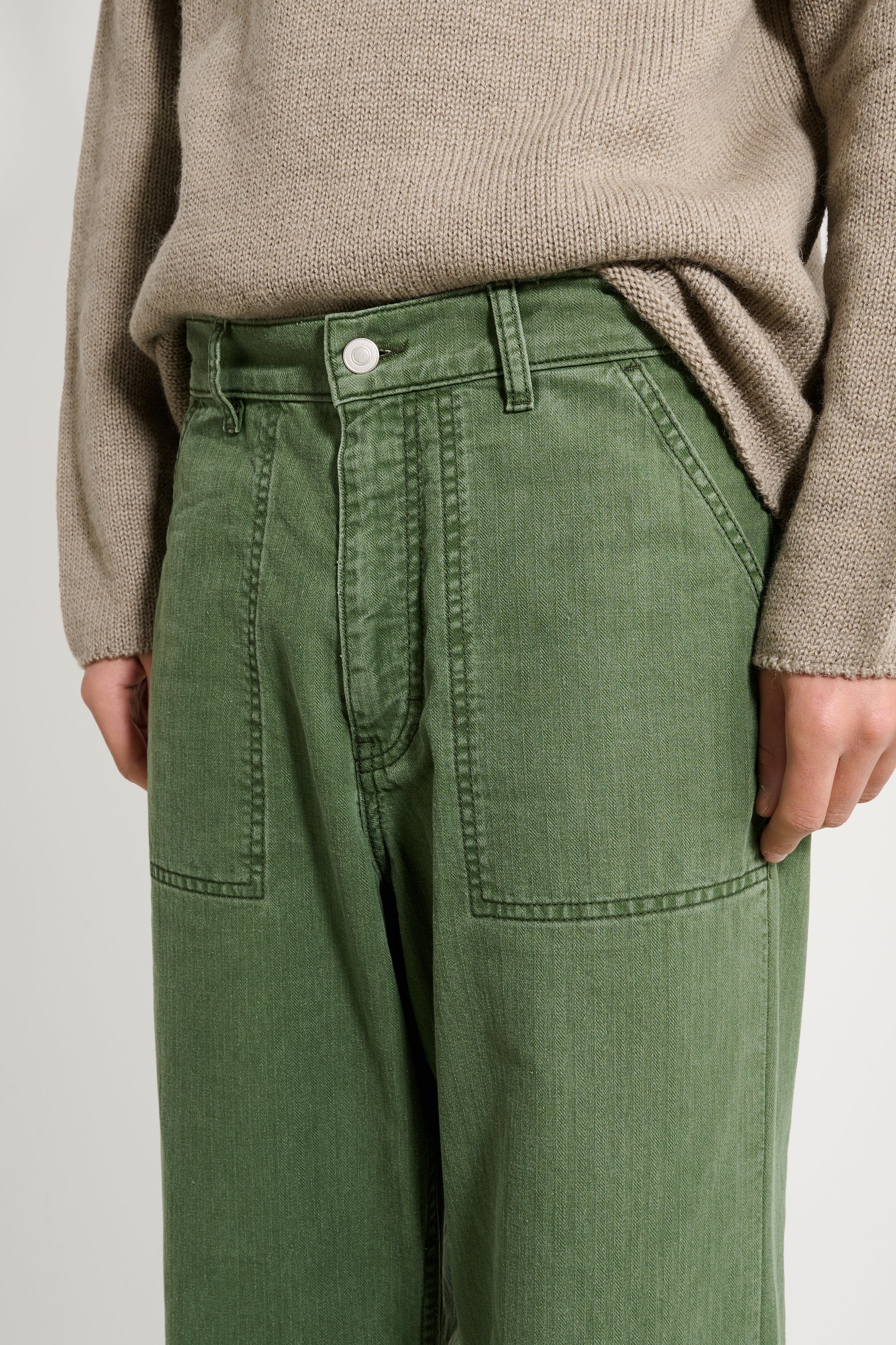 Jeanerica Genua Worker Chino Chevron Green