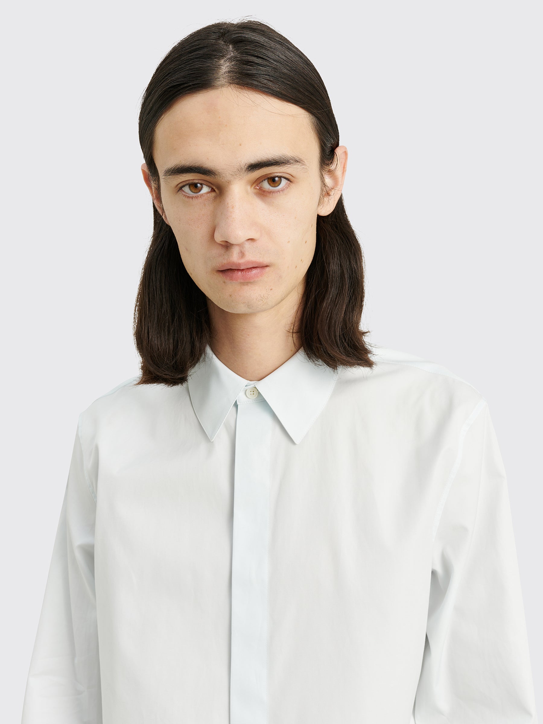Jil Sander Organic Cotton Poplin Shirt Light Pastel Blue