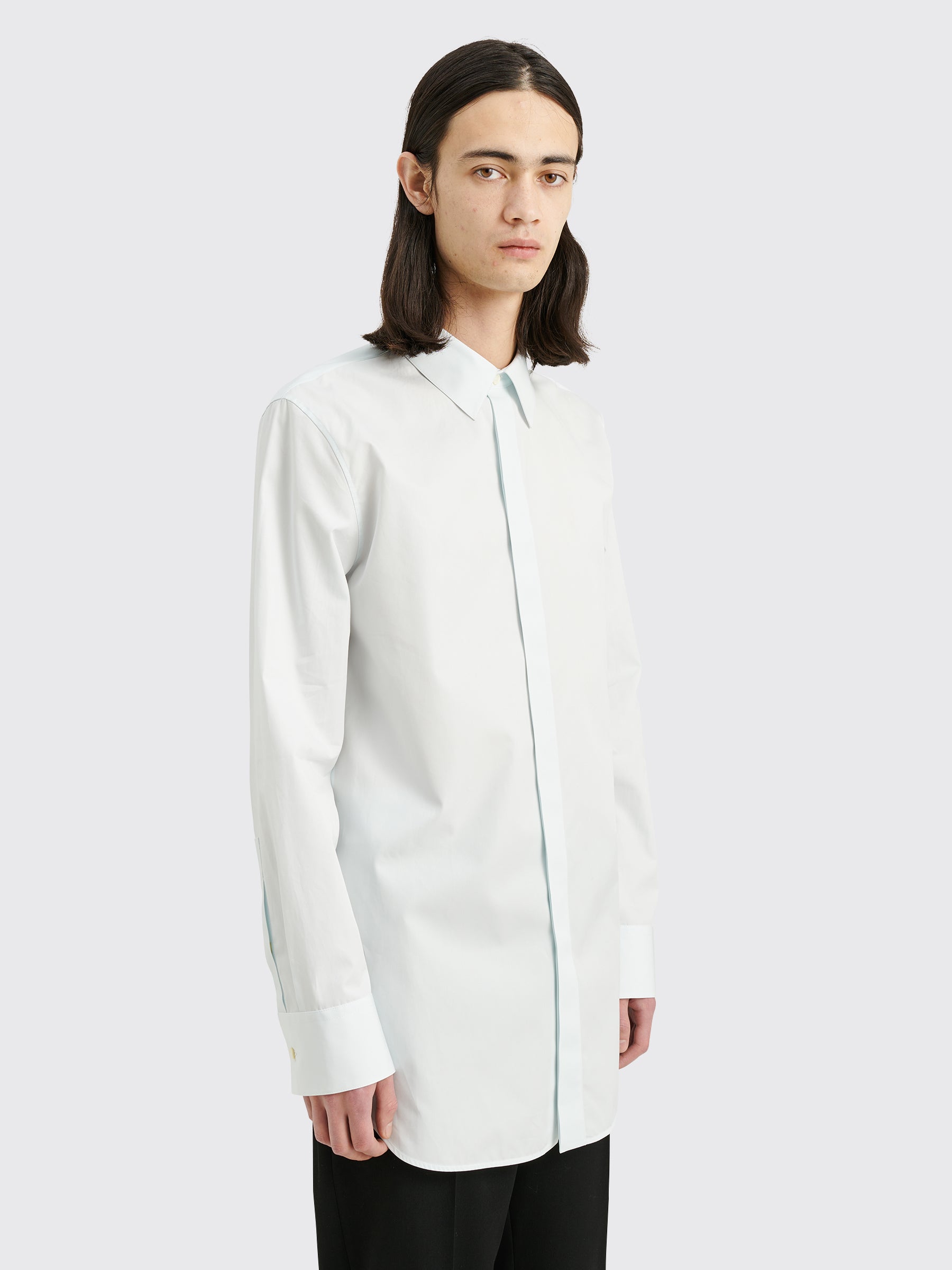 Jil Sander Organic Cotton Poplin Shirt Light Pastel Blue