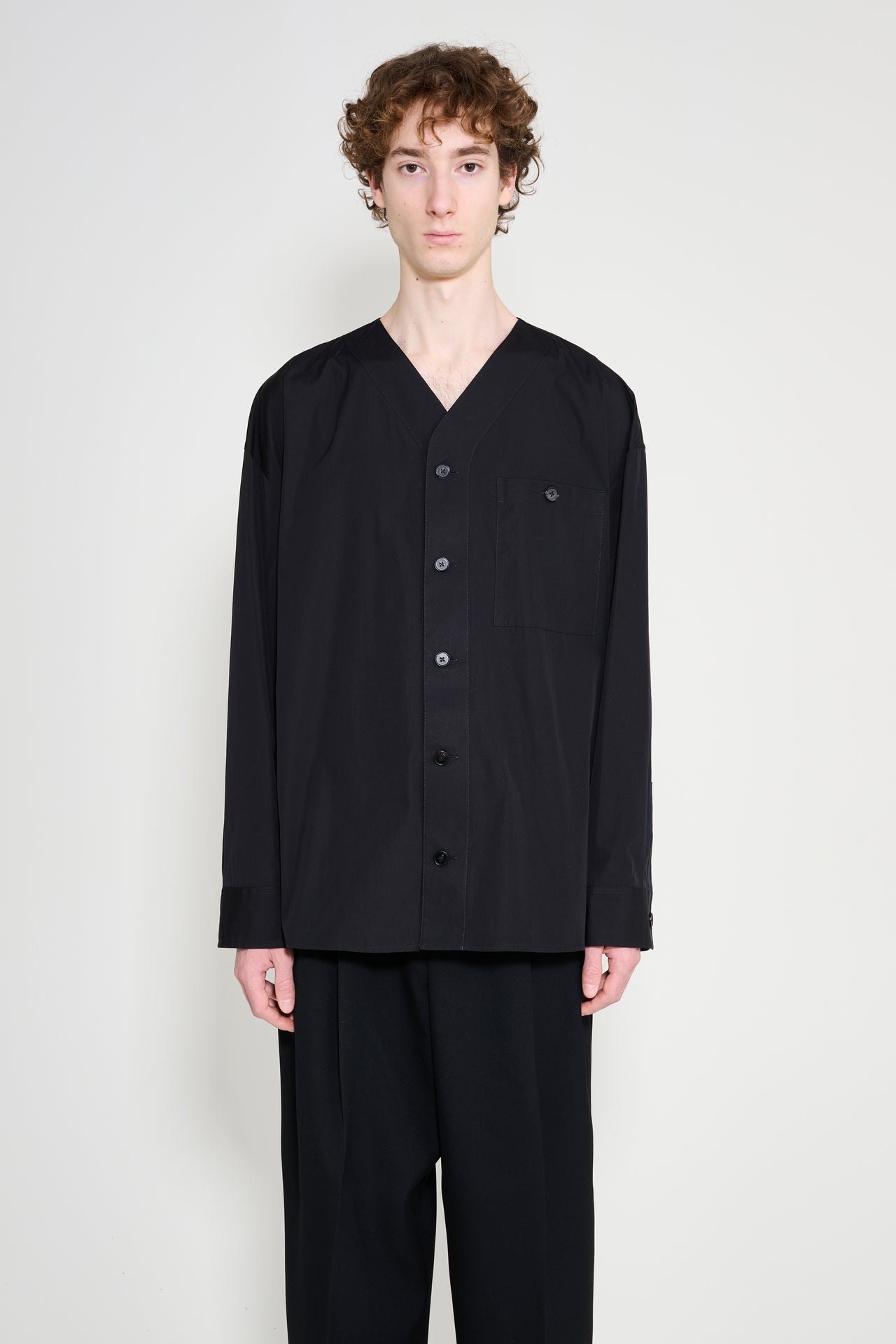 Jil Sander+ Collarless Shirt Black