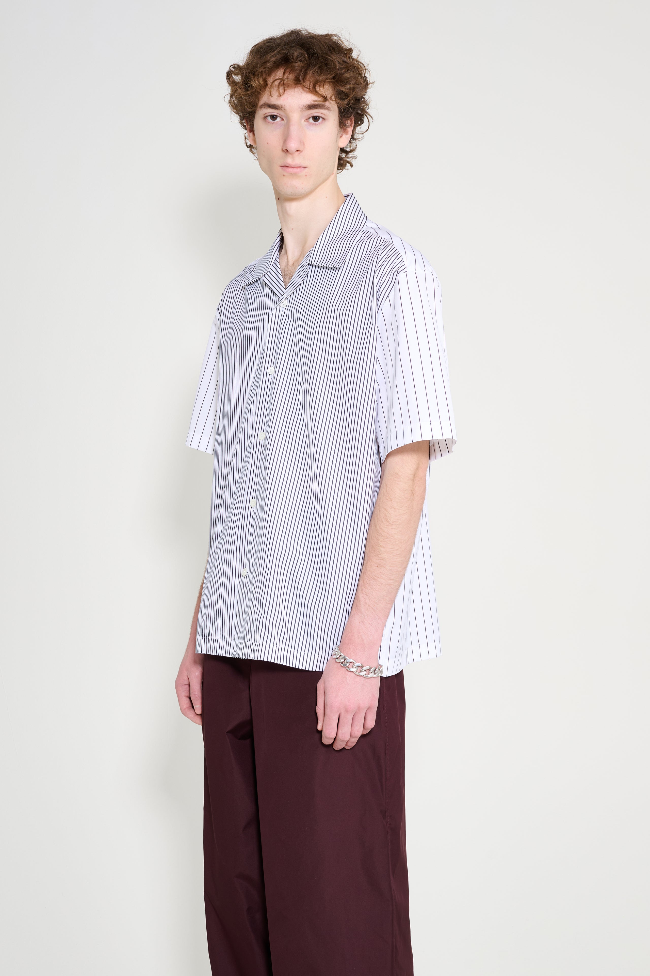 Jil Sander Short Sleeve Stripe Shirt White / Black