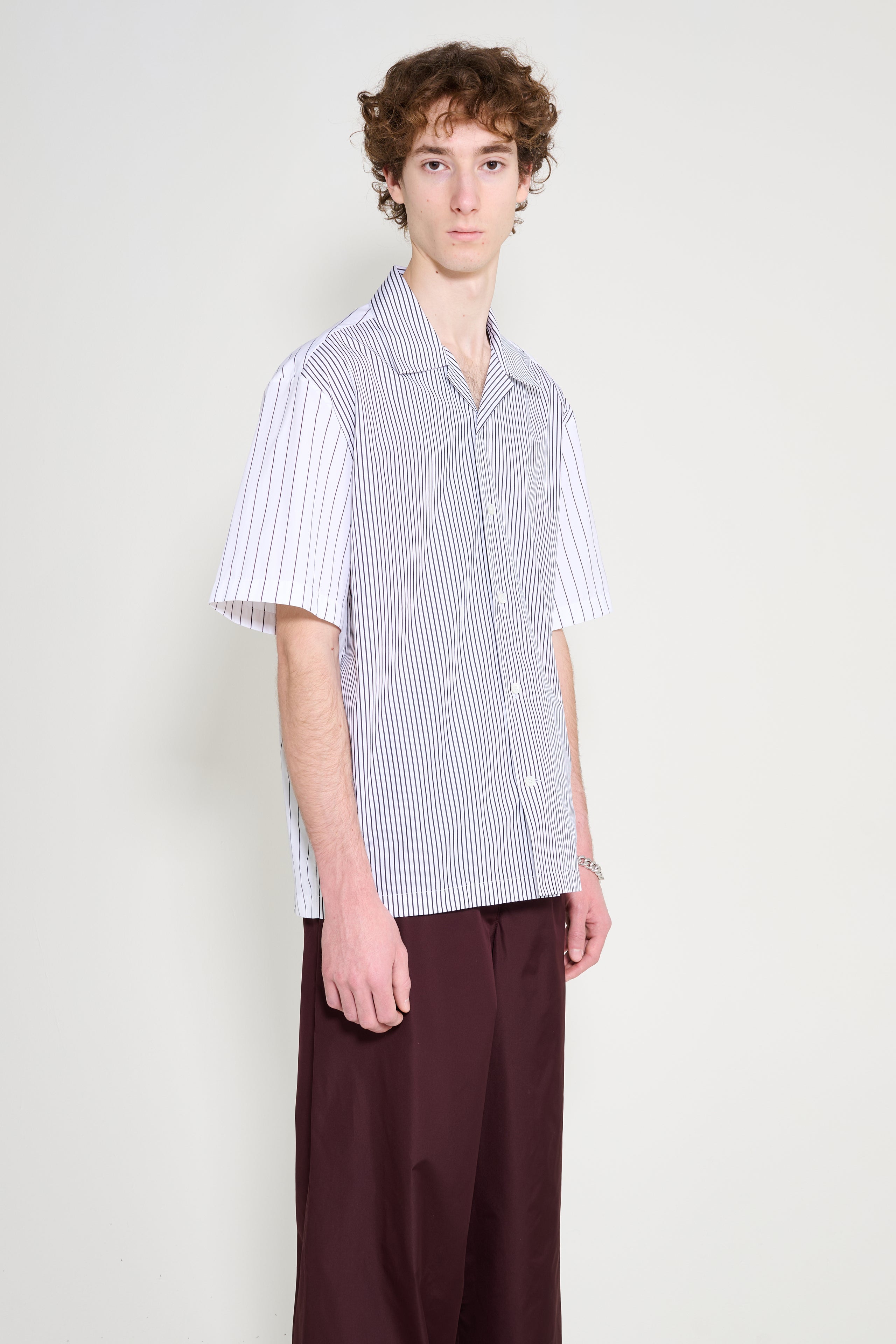 Jil Sander Short Sleeve Stripe Shirt White / Black