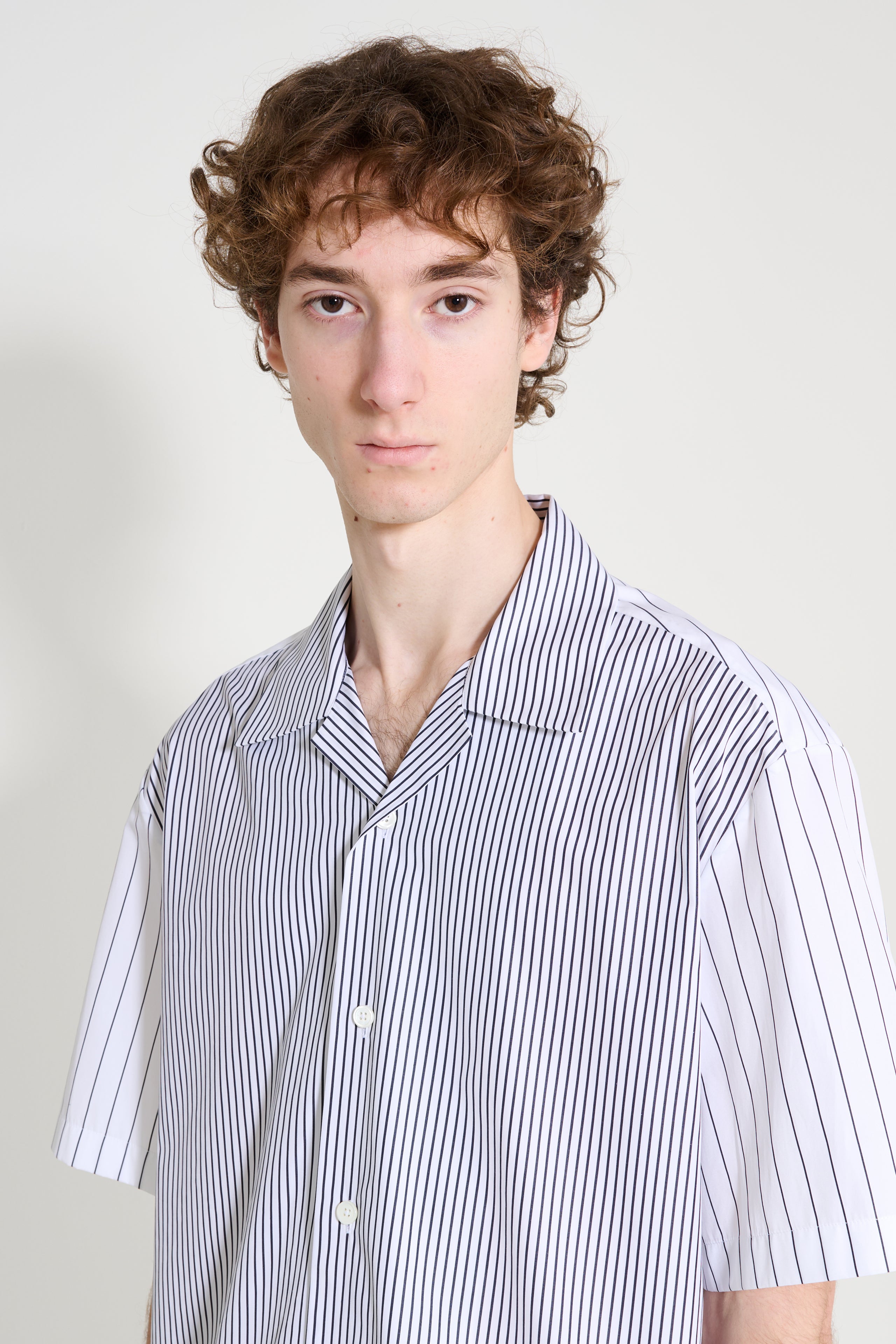 Jil Sander Short Sleeve Stripe Shirt White / Black
