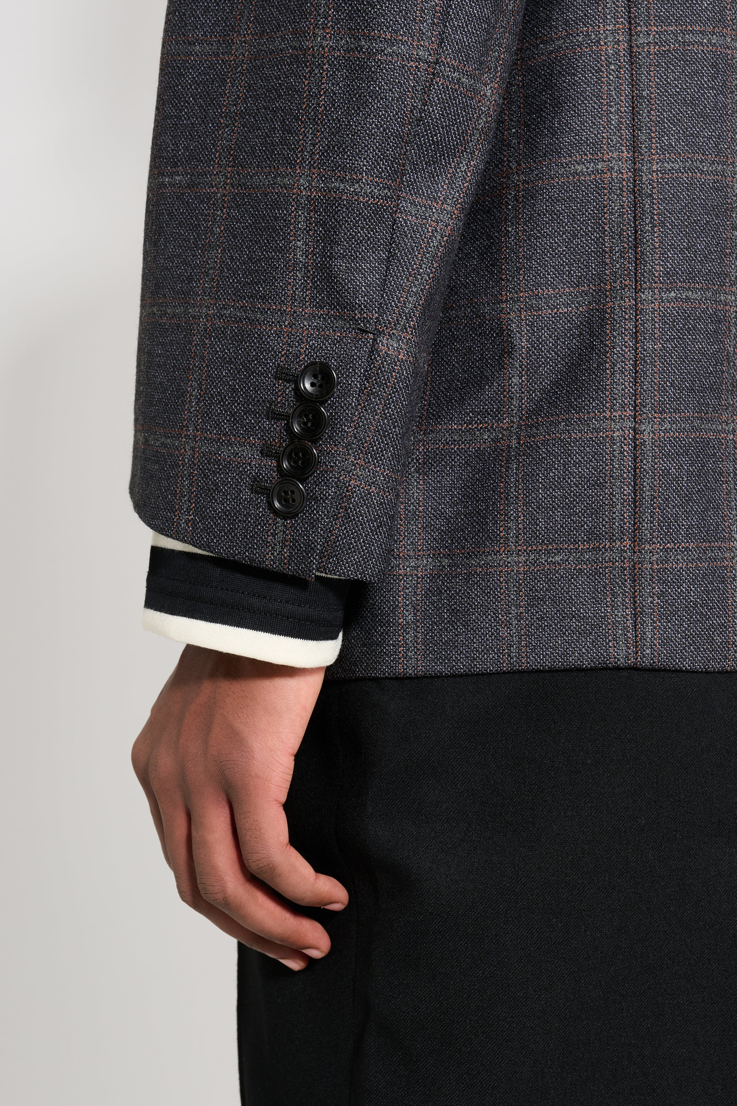 Junya Watanabe MAN Men's Wool Check Coat Grey / Black