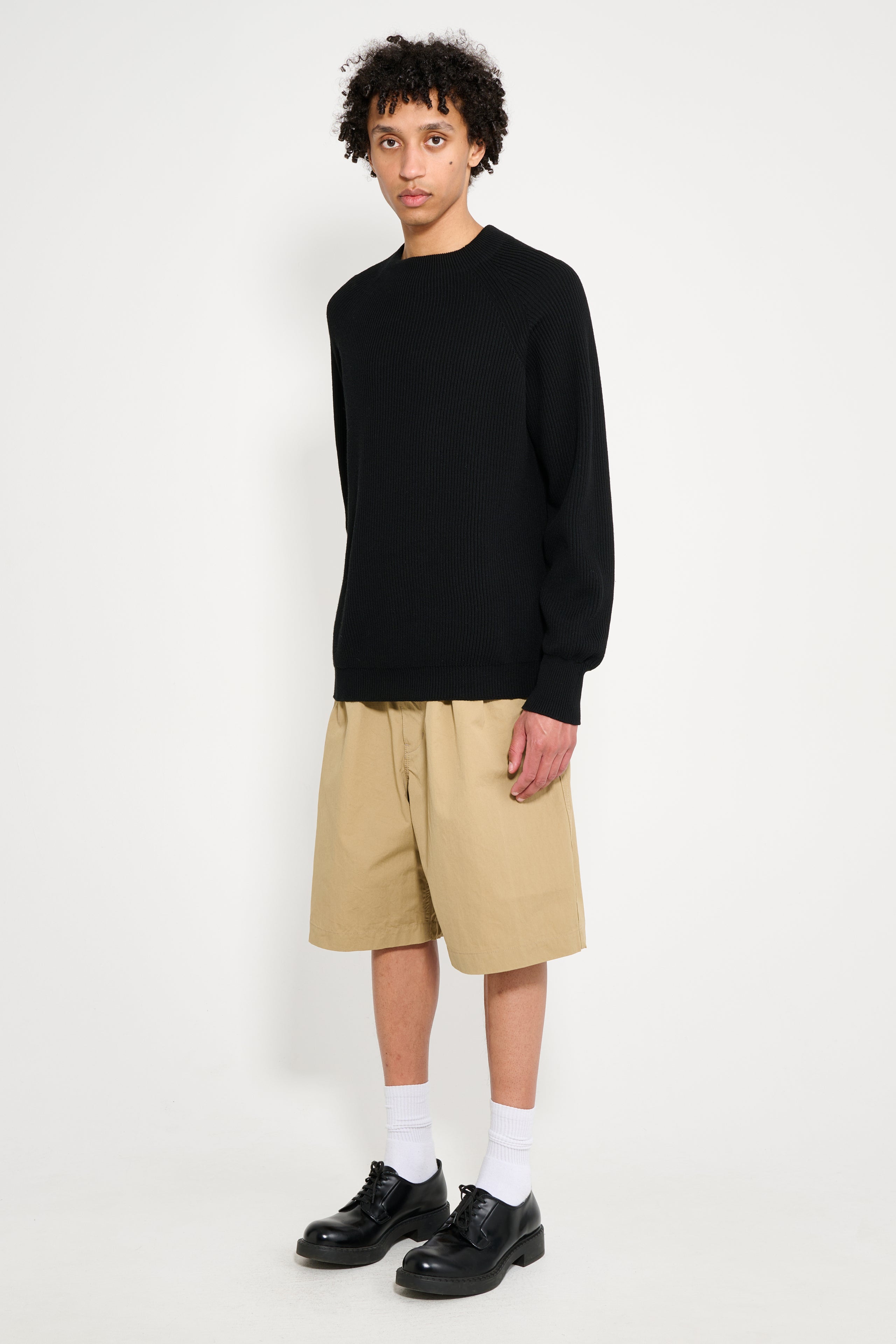 Junya Watanabe MAN Pleated Wide Leg Shorts Beige