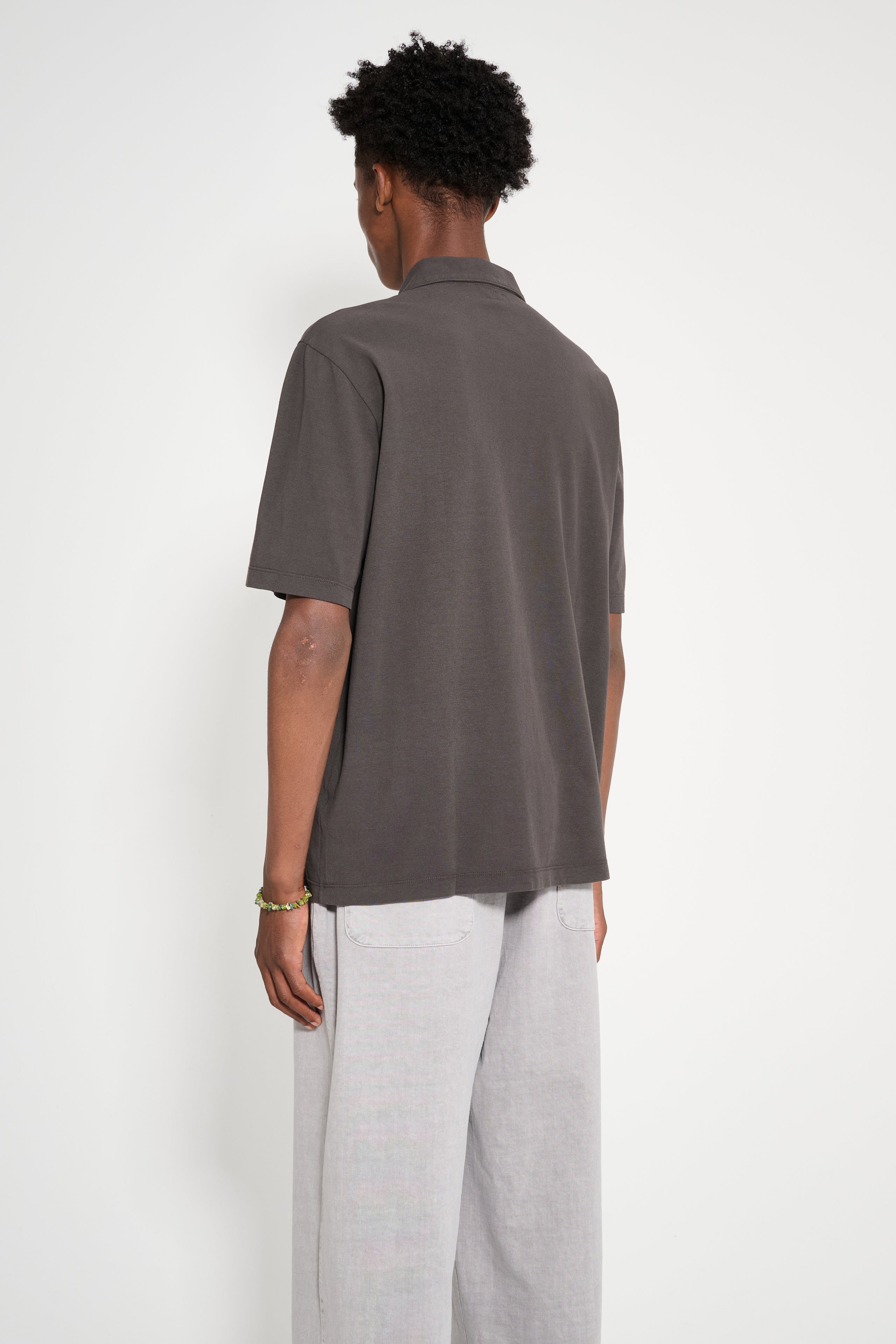 Lady White Co. Pique Two Button Polo Black Pine