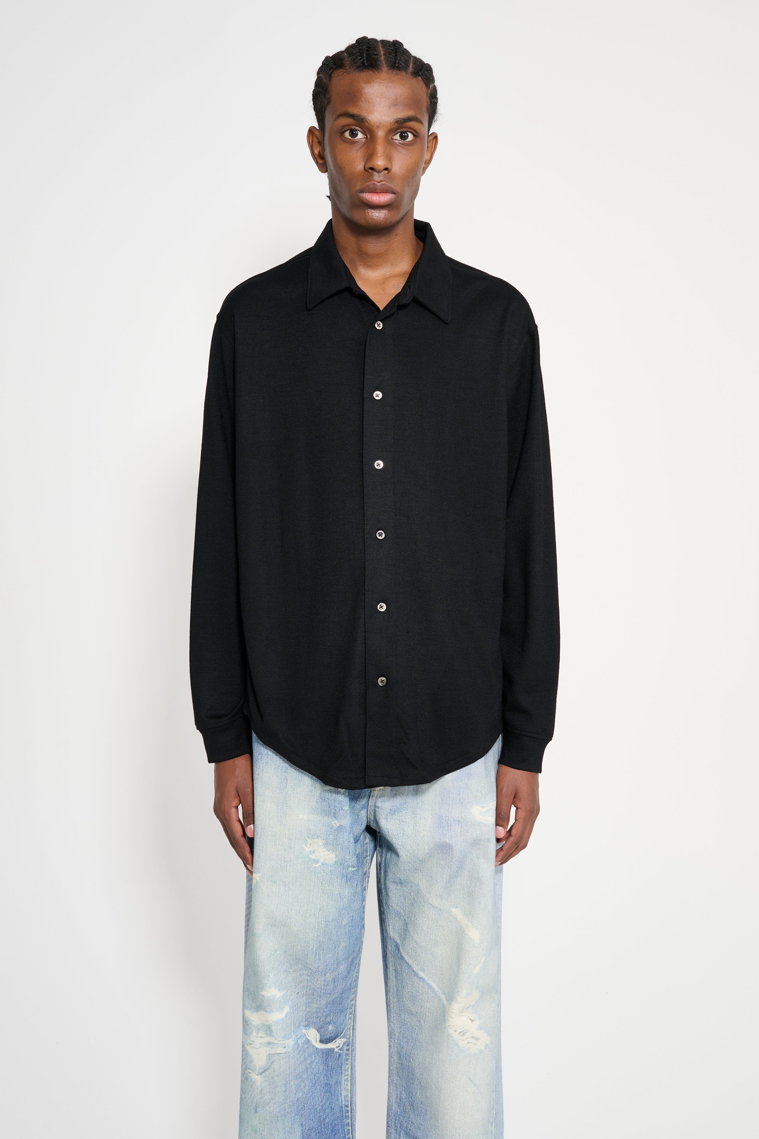Lady White Co. Wool Button Up Black