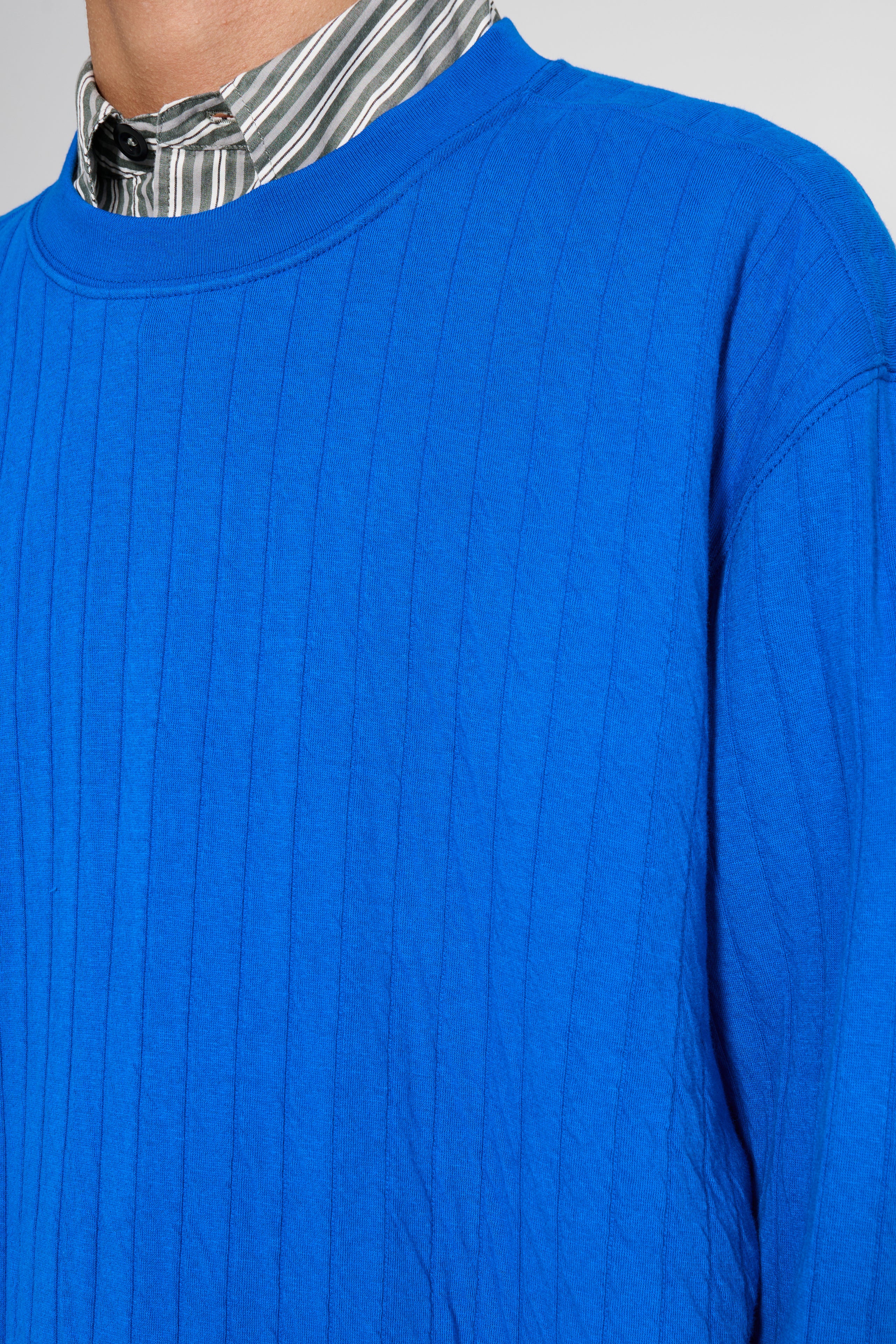 Lady White Co. x TRÈS BIEN Quilted Crewneck Extra Blue
