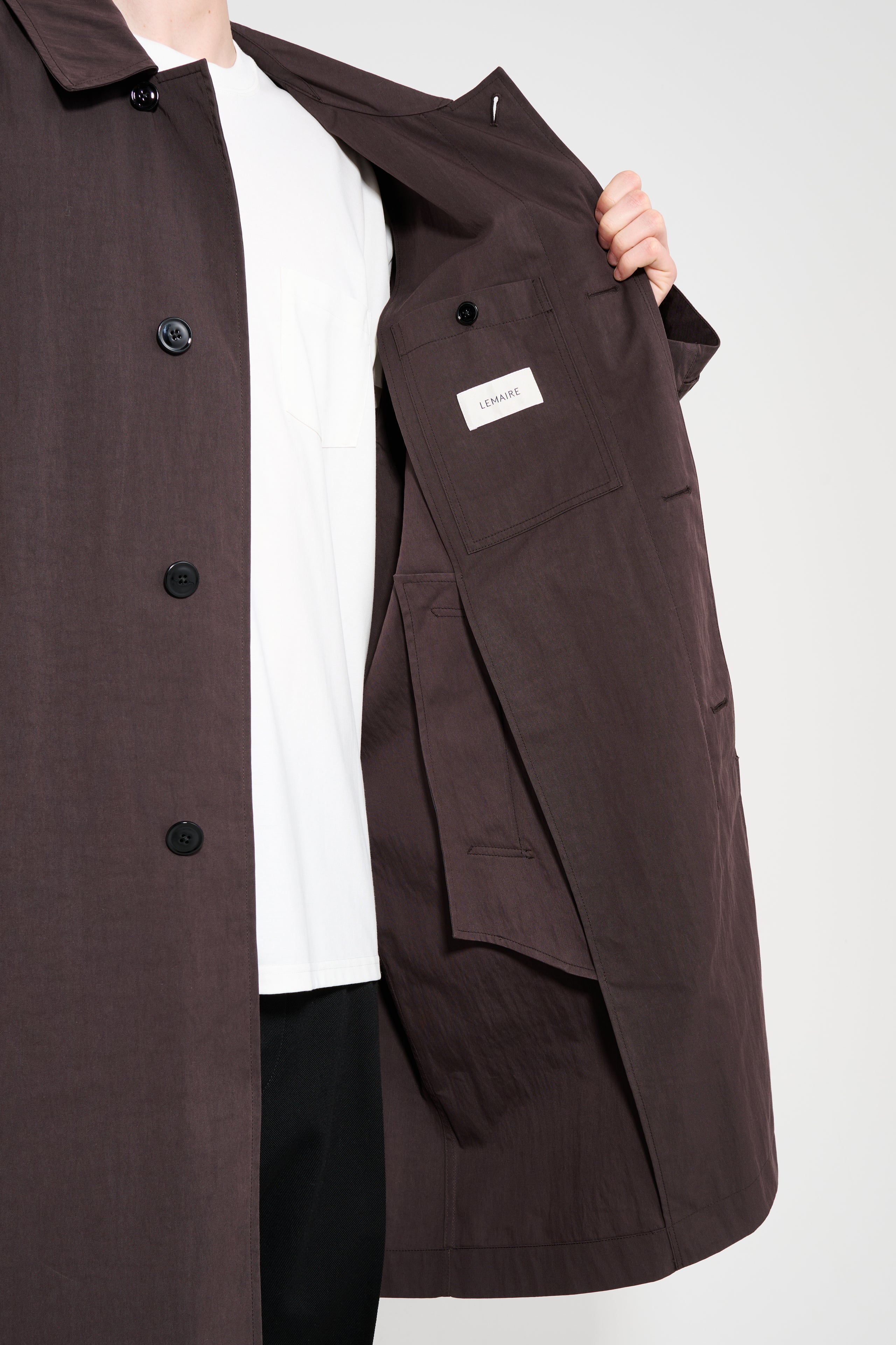 Lemaire Car Coat Dark Chocolate