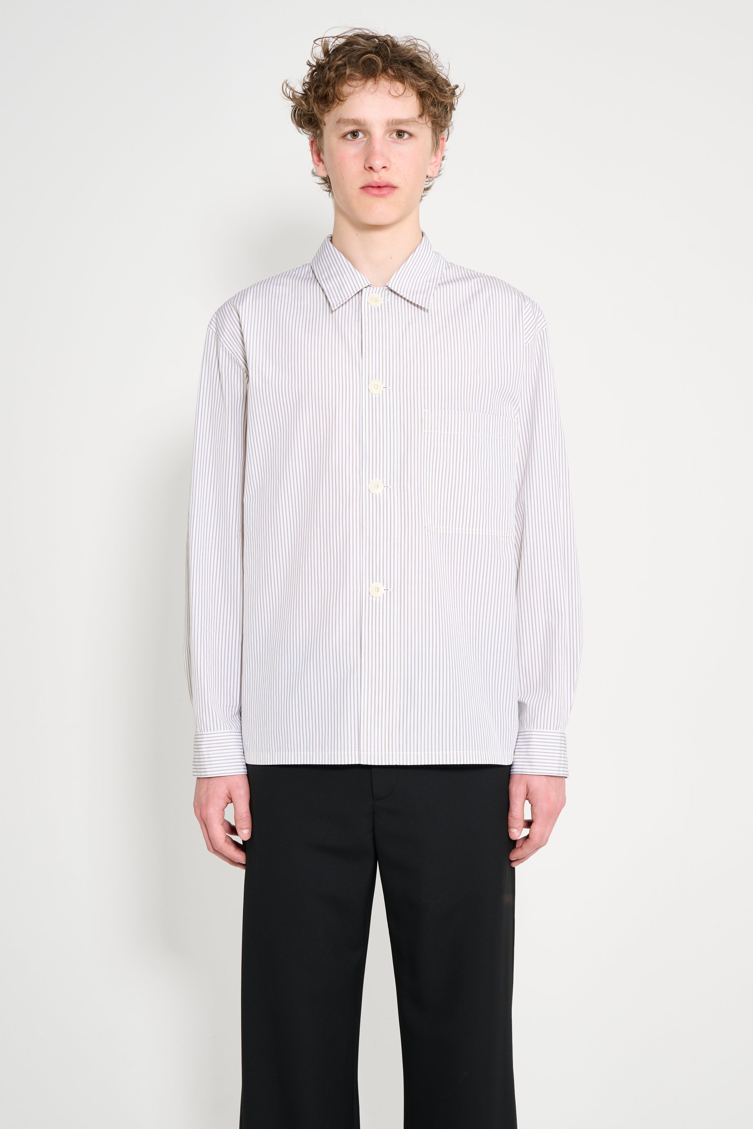 Lemaire Pyjama Shirt Creamy White / Taupe / Black