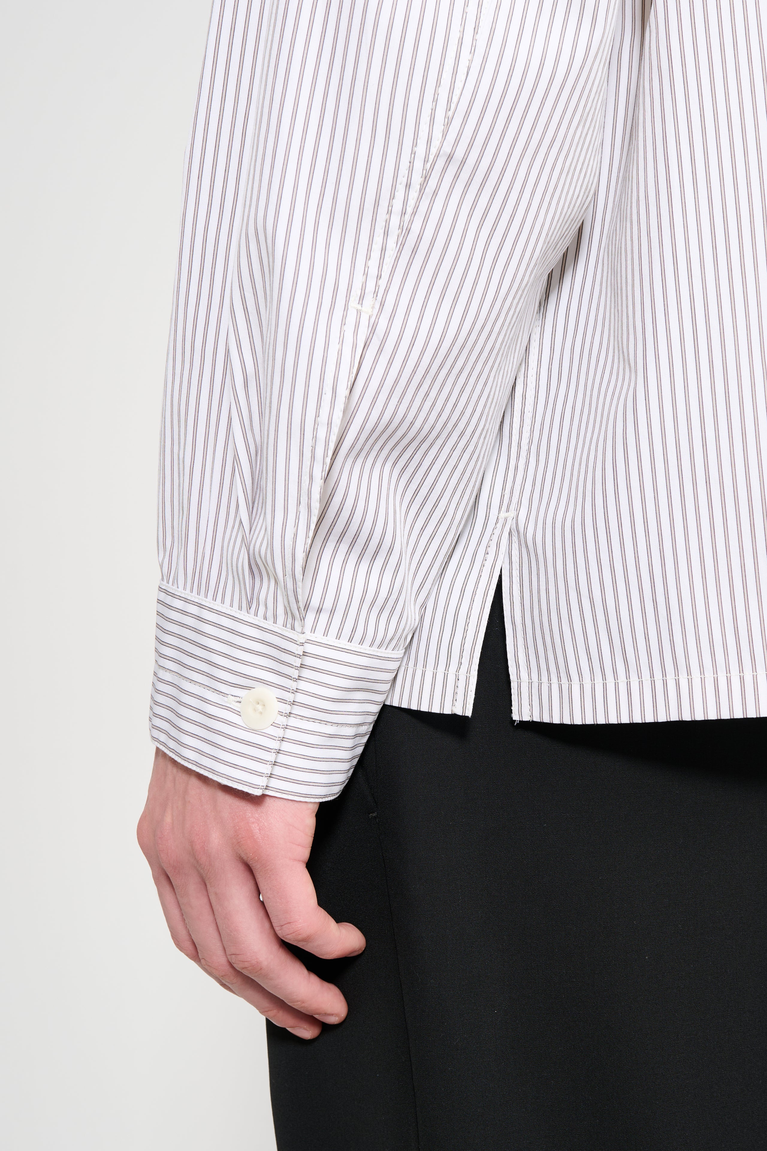 Lemaire Pyjama Shirt Creamy White / Taupe / Black