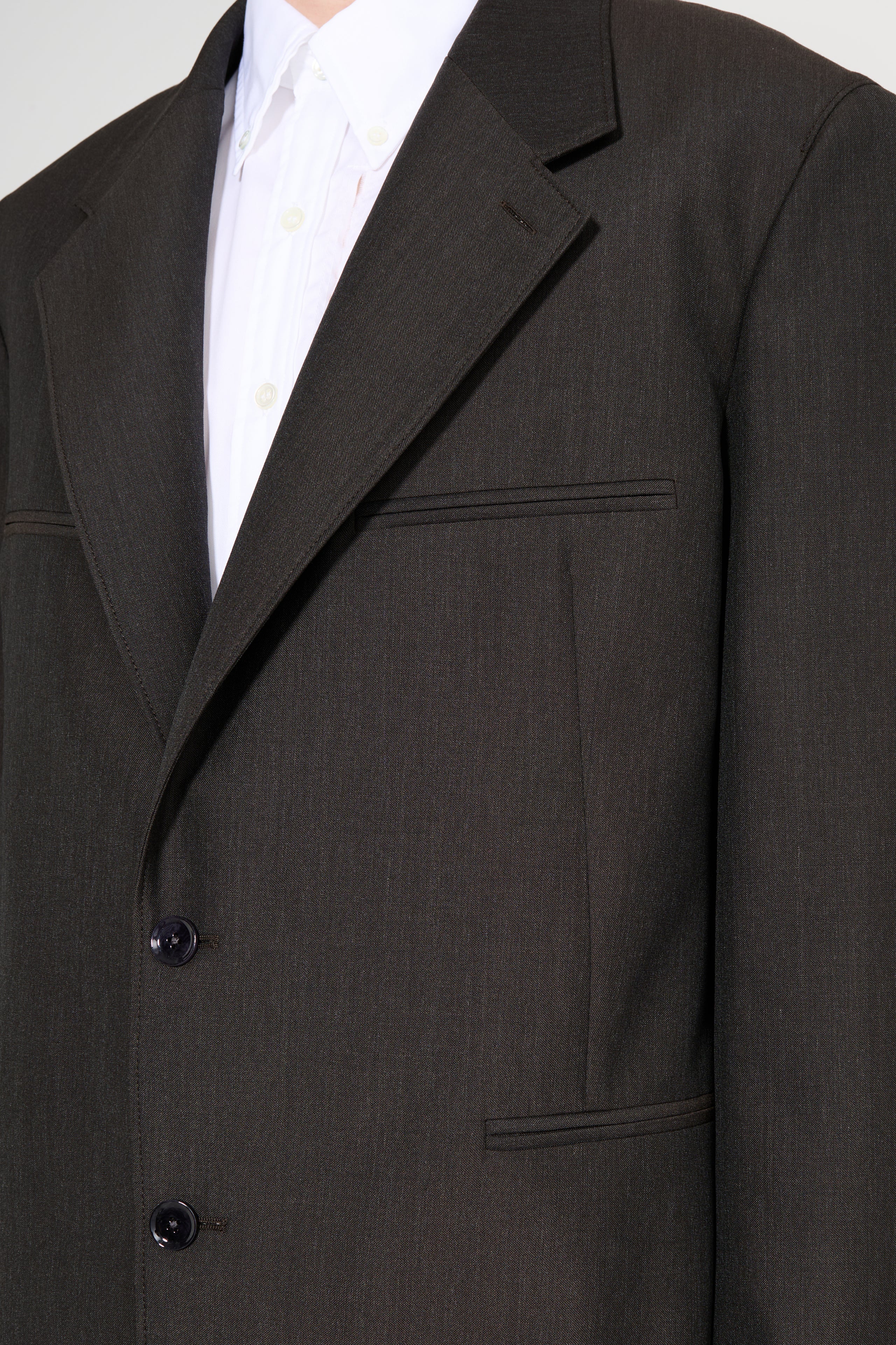 Lemaire Tailored SB Jacket Dark Espresso Melange