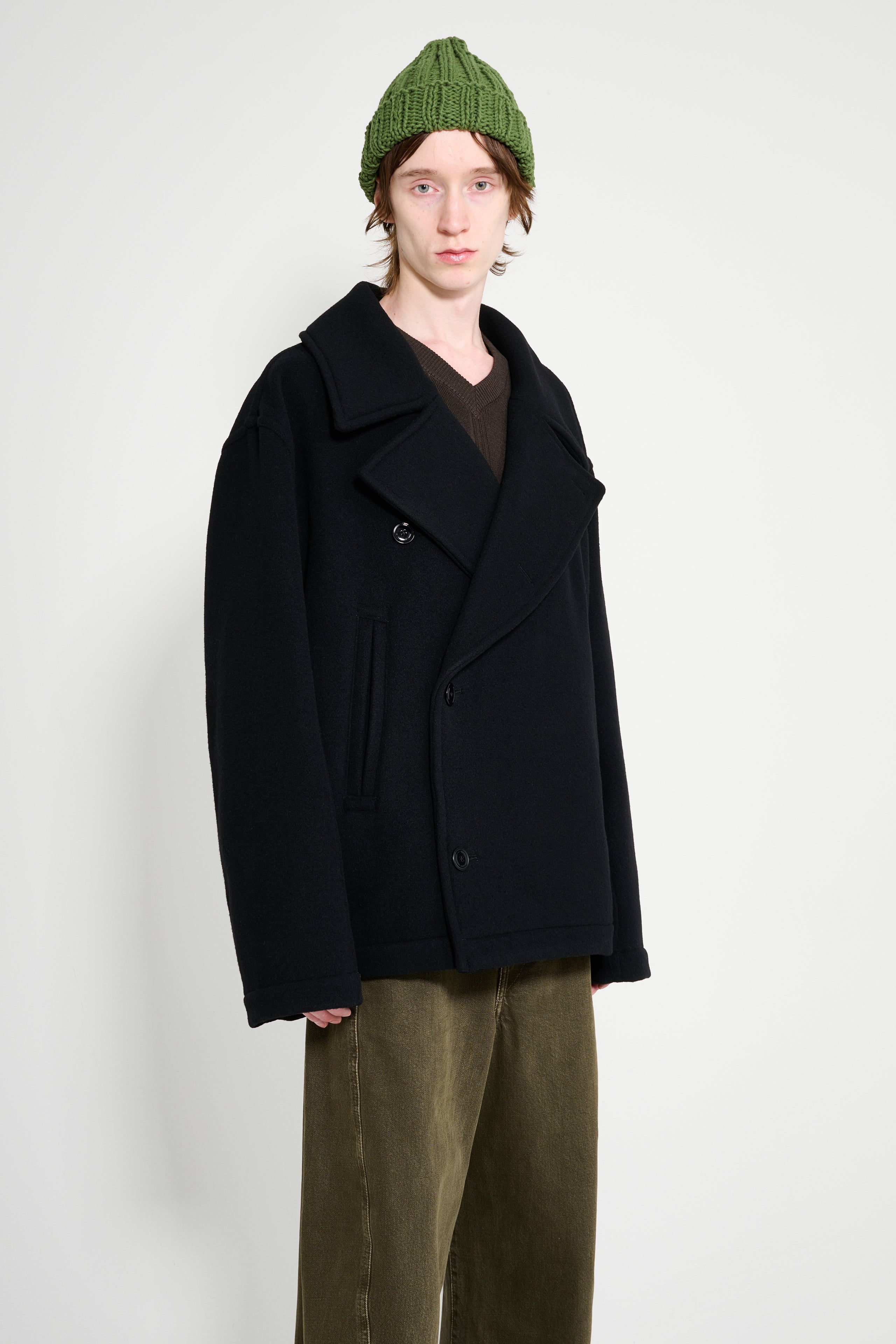 Lemaire Boxy Peacoat Black