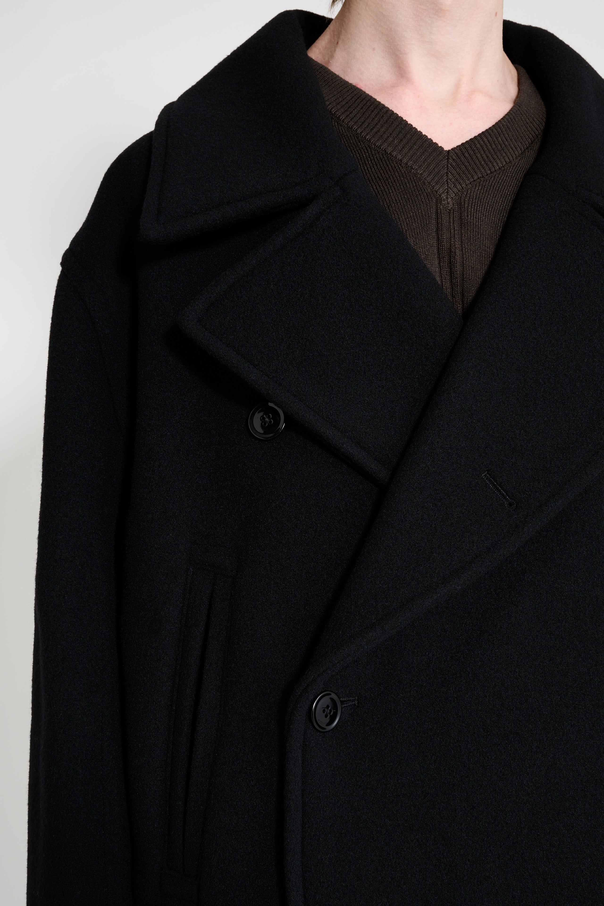 Lemaire Boxy Peacoat Black