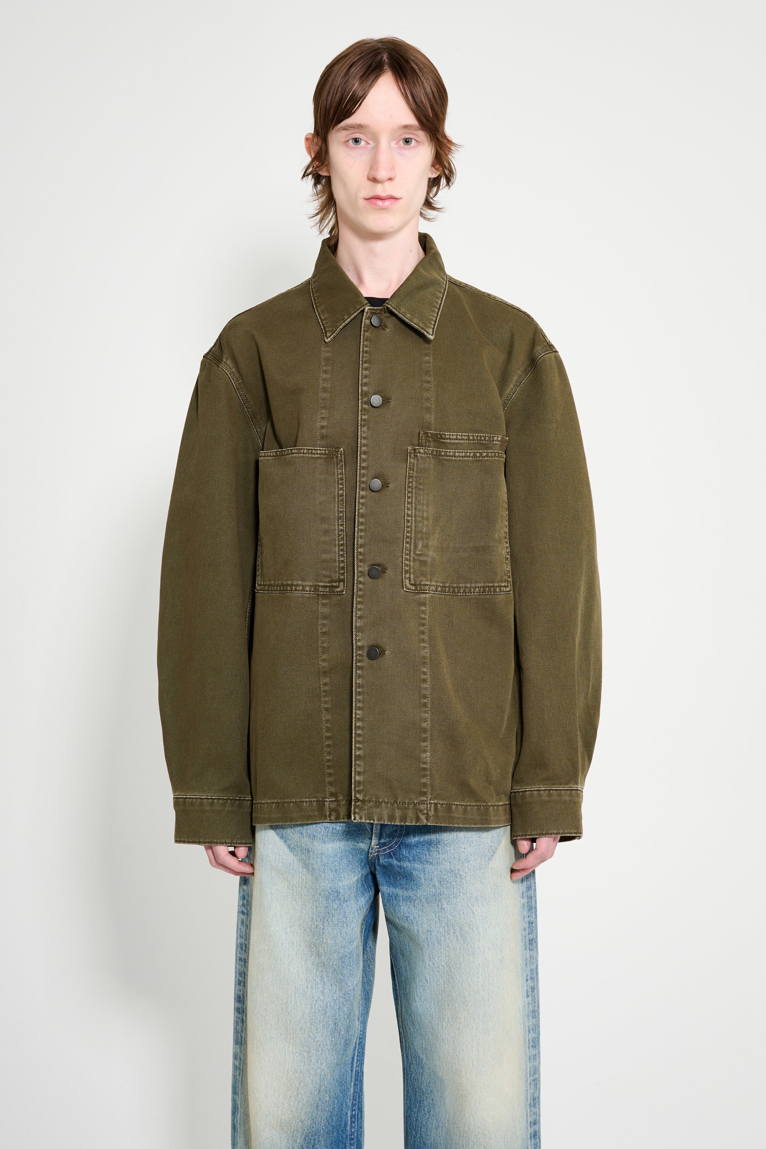Lemaire Workwear Overshirt Moss Green