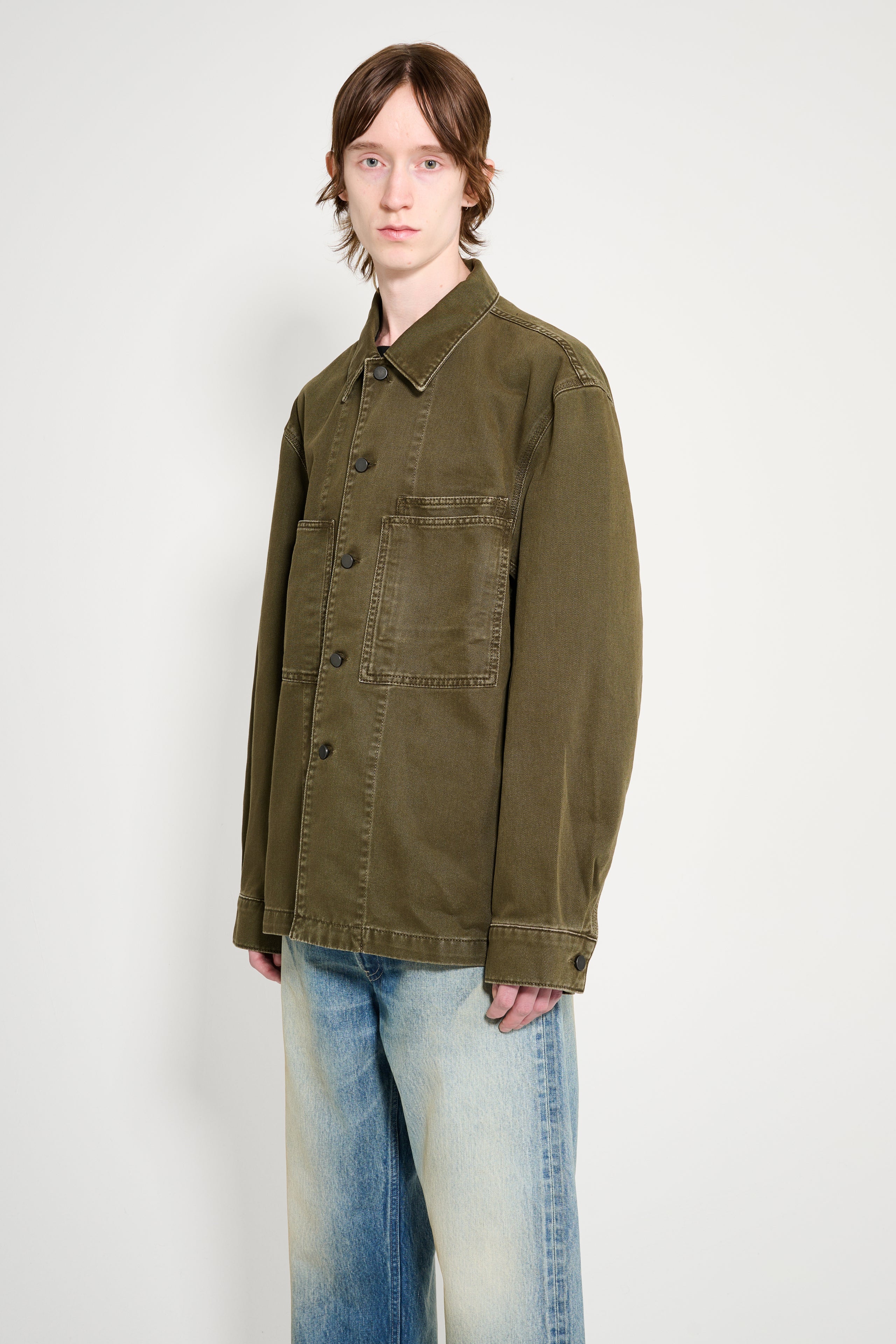 Lemaire Workwear Overshirt Moss Green