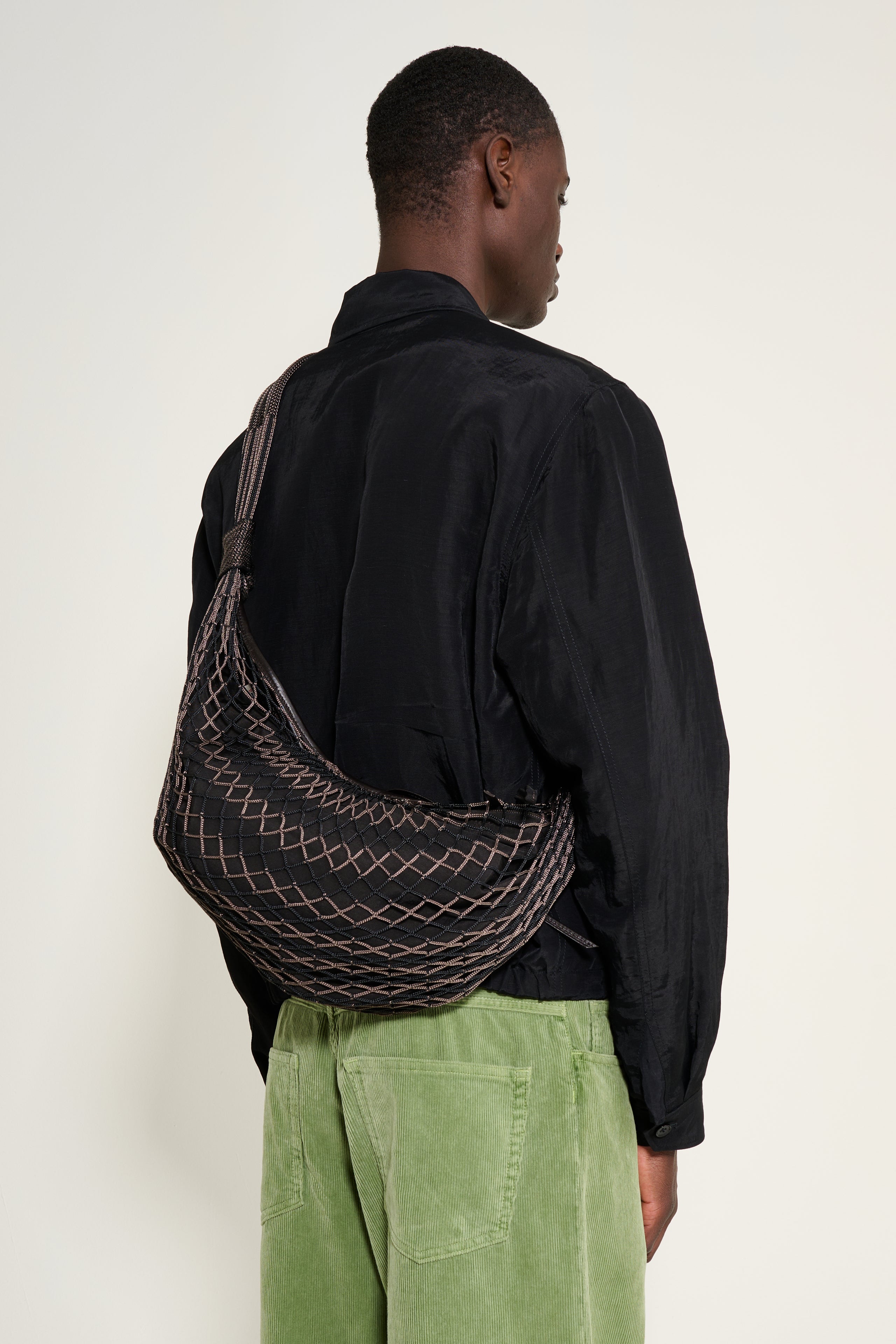 Lemaire Croissant Filt Bag Chevron Marron Glacé