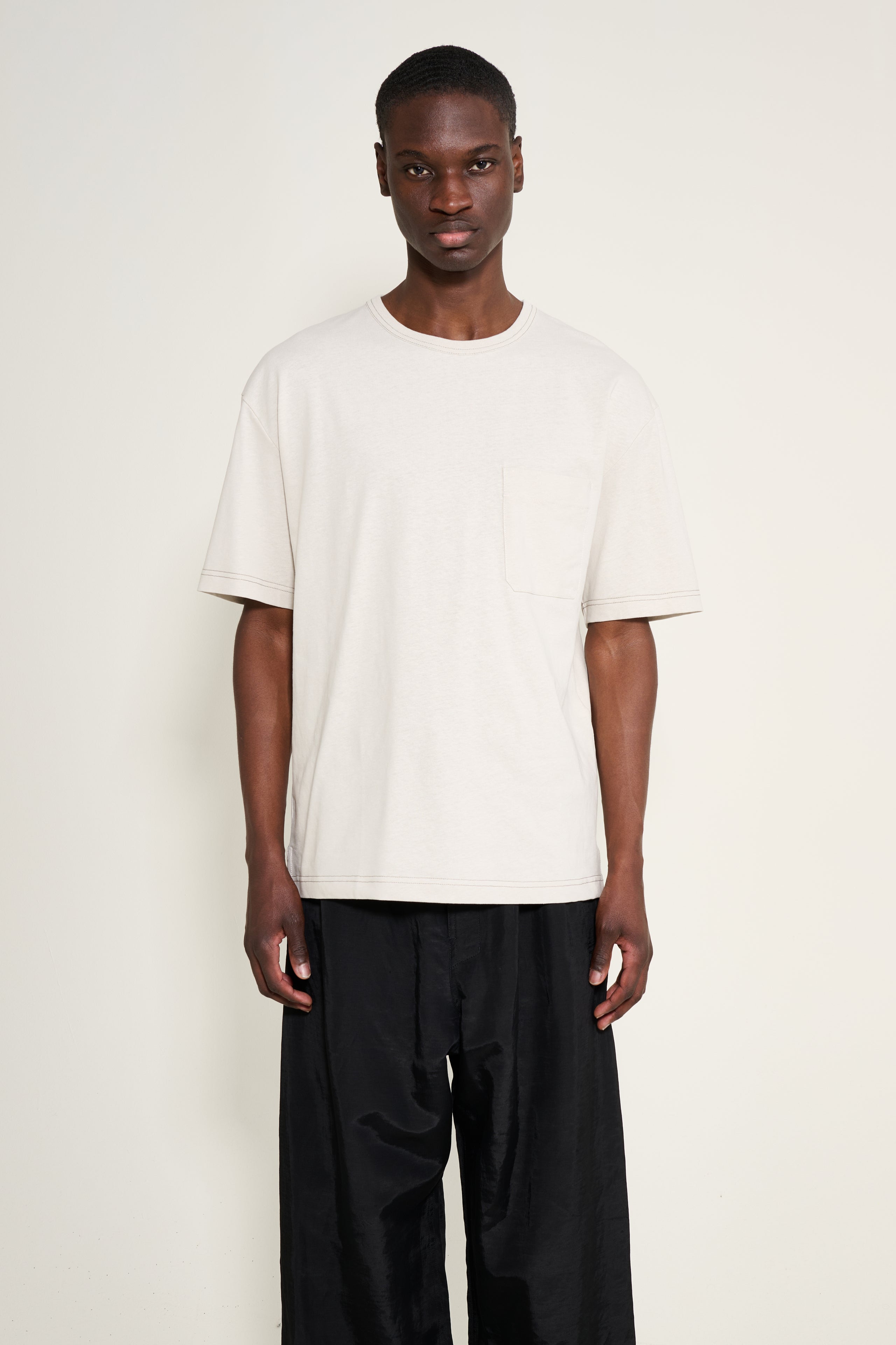 Lemaire Boxy Short Sleeve T-Shirt Pearl