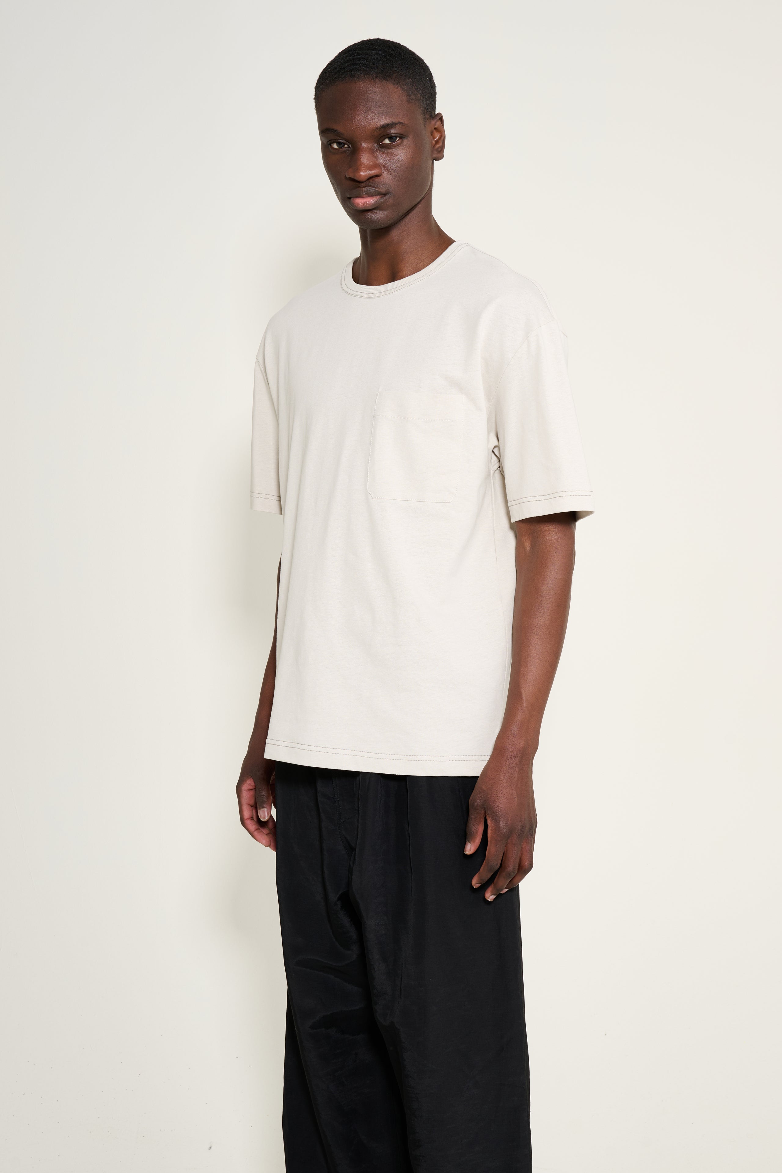 Lemaire Boxy Short Sleeve T-Shirt Pearl
