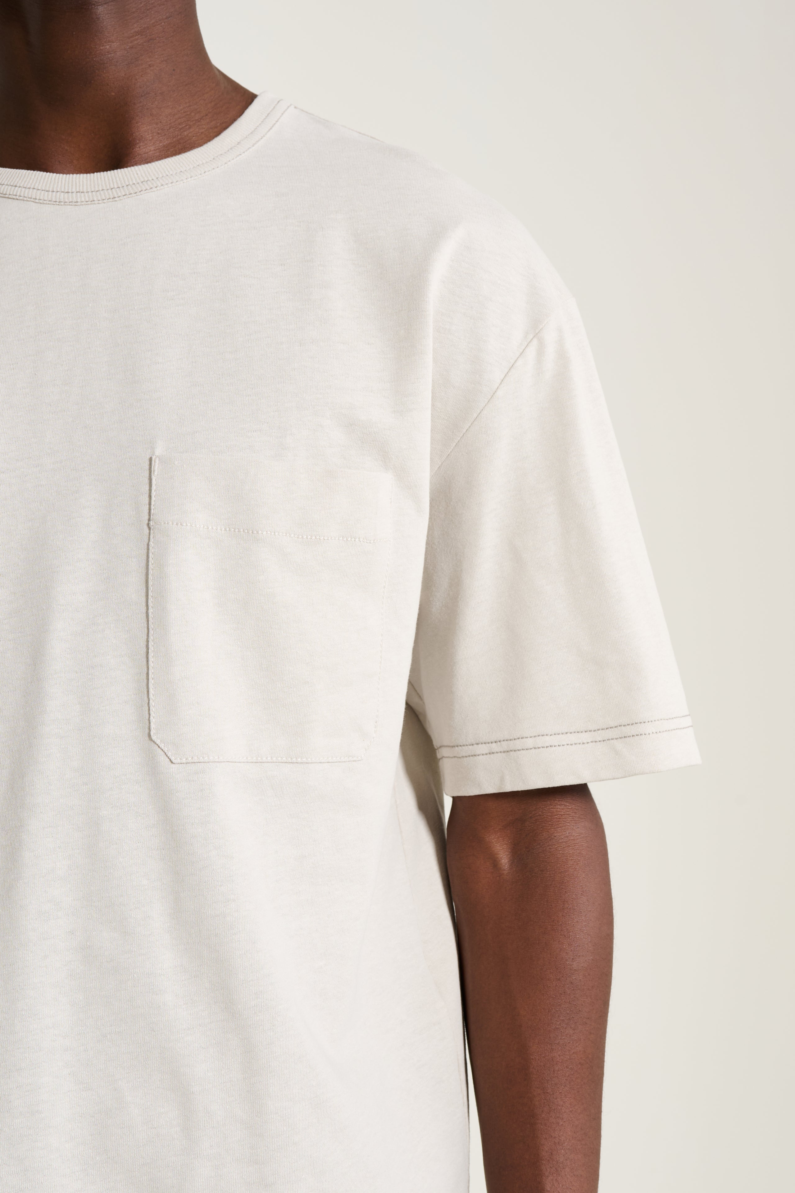 Lemaire Boxy Short Sleeve T-Shirt Pearl