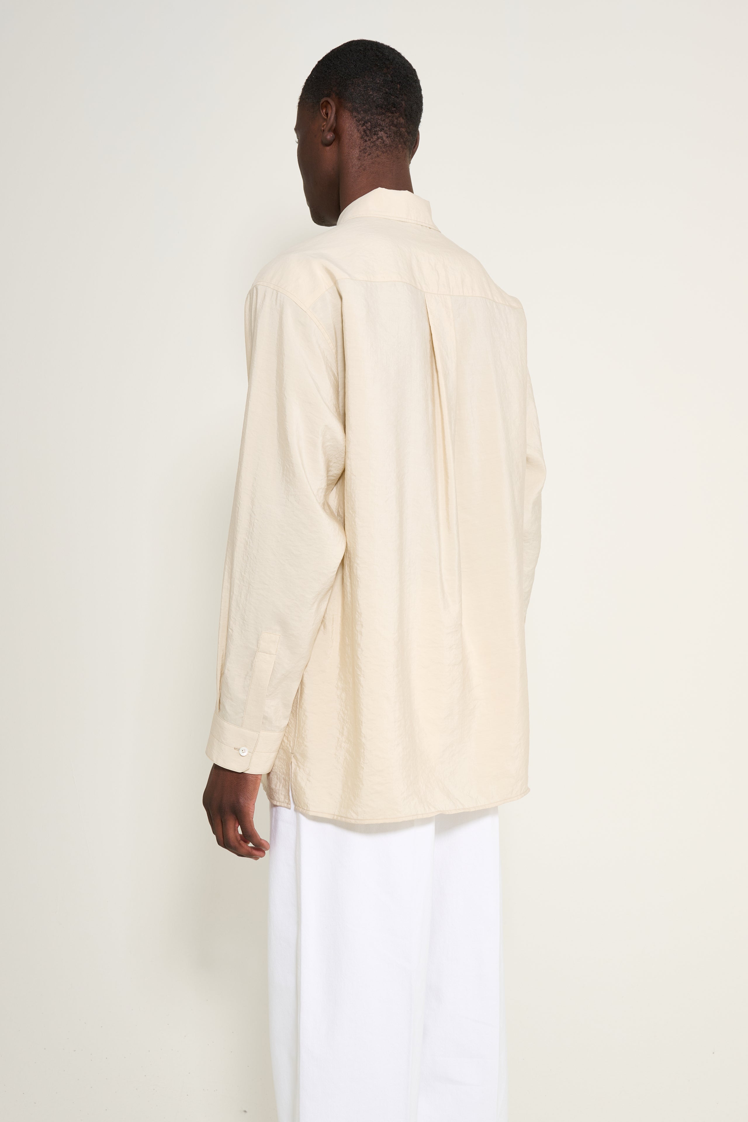 Lemaire Convertible Collar Shirt Oat Milk