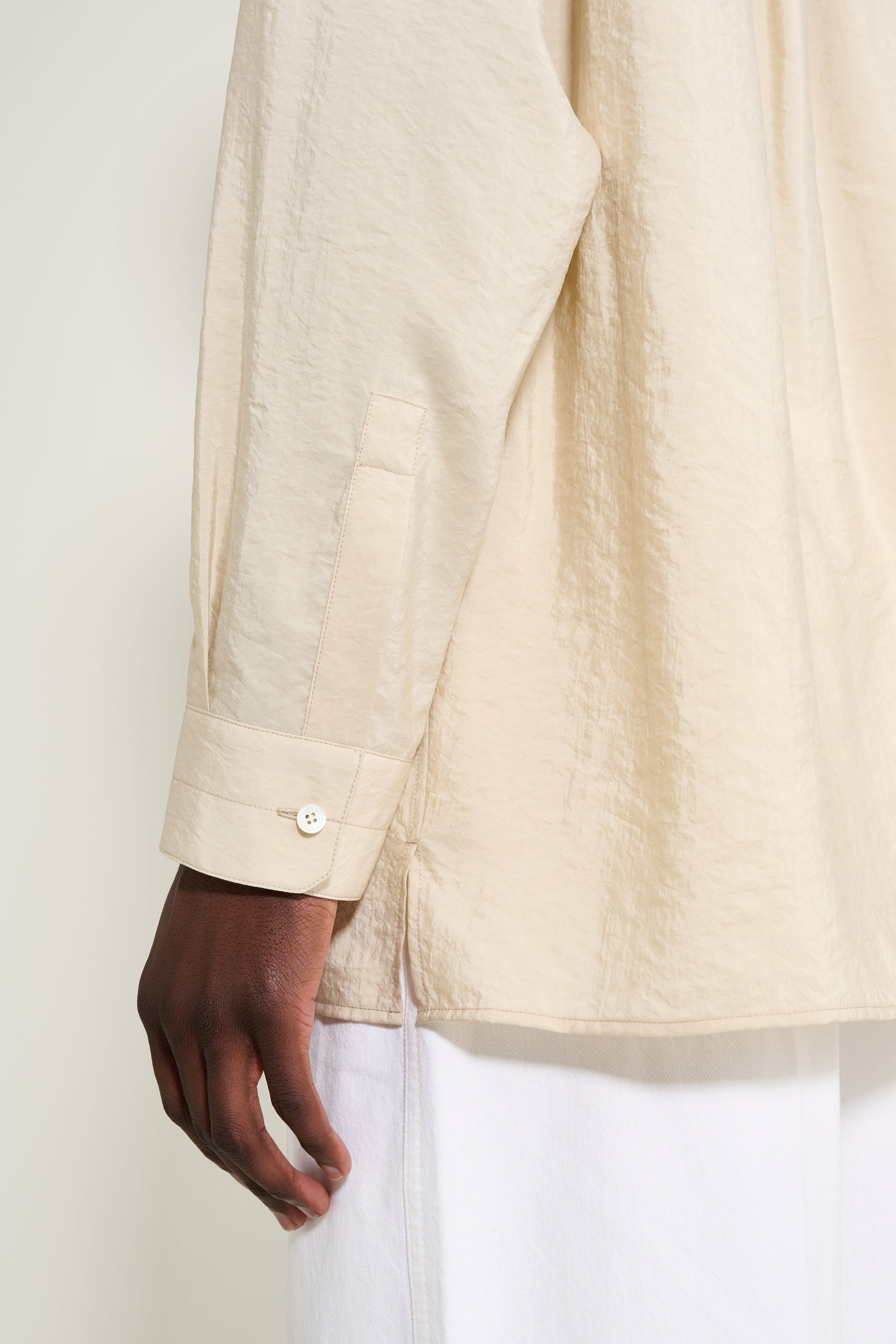 Lemaire Convertible Collar Shirt Oat Milk