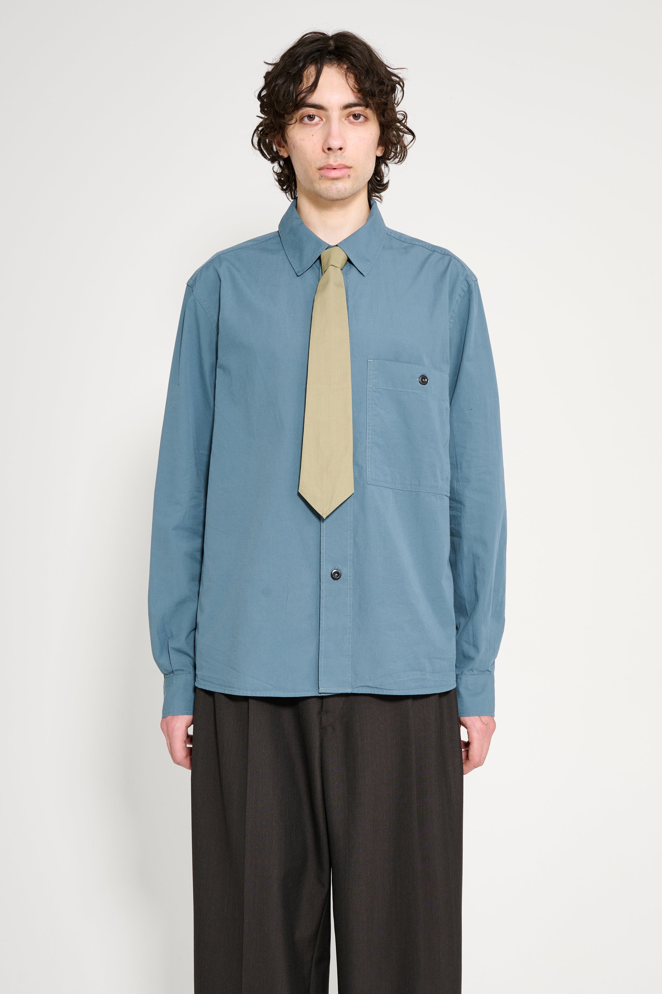 Margaret Howell MHL Tie Compact Cotton Poplin Sage