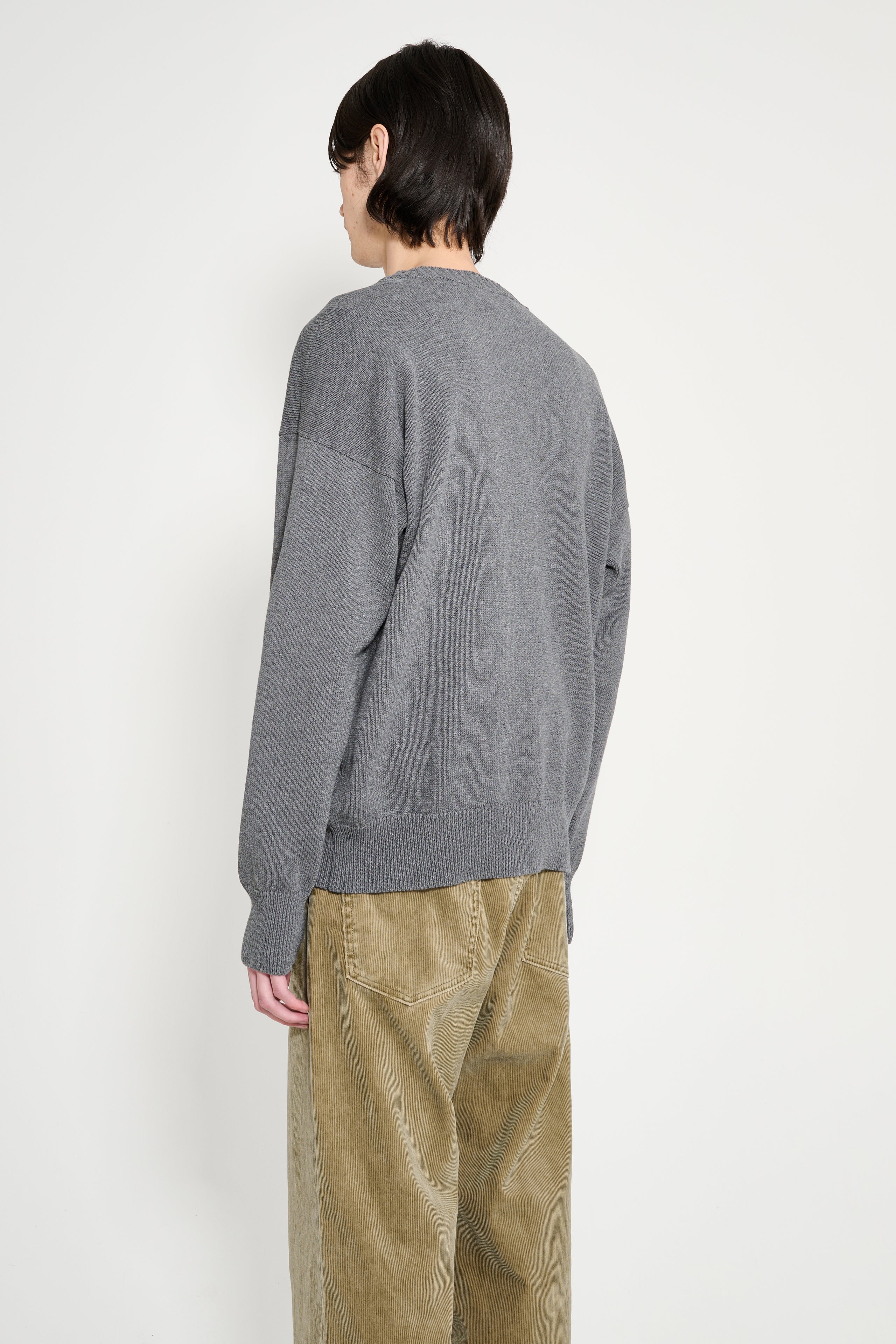 Margaret Howell MHL Cross Over Crew Dry Cotton Charcoal