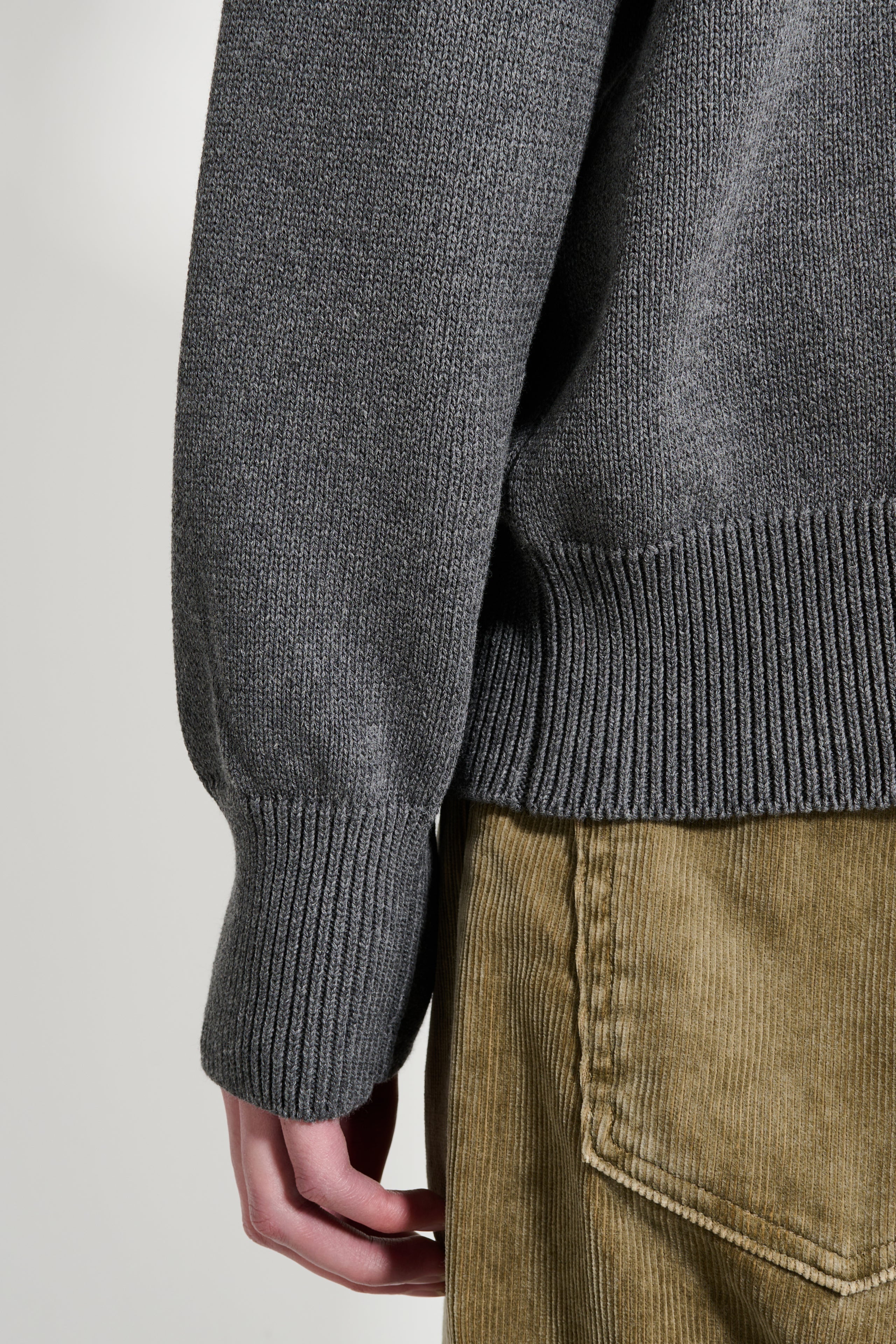 Margaret Howell MHL Cross Over Crew Dry Cotton Charcoal