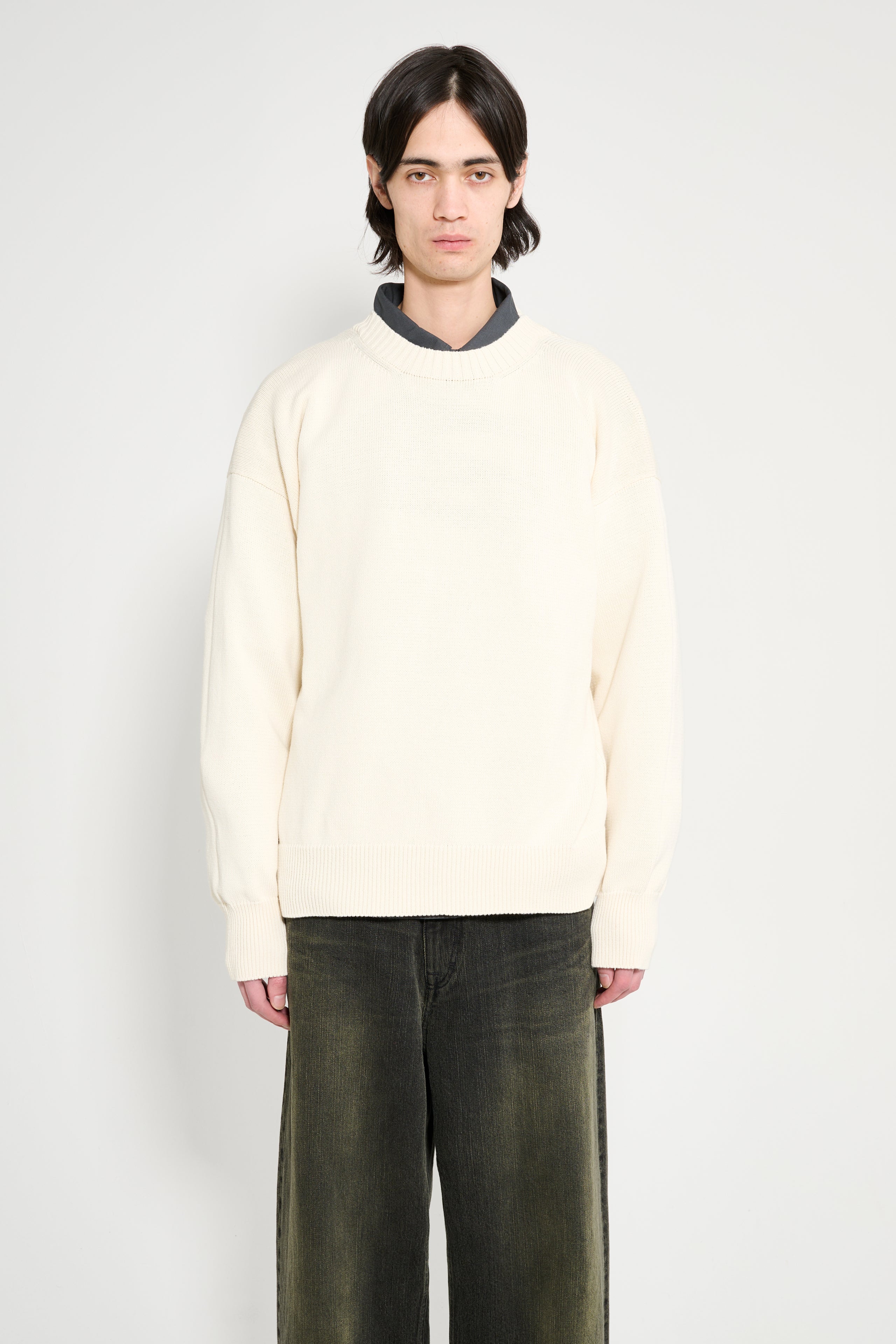 Margaret Howell MHL Cross Over Crew Dry Cotton Ecru
