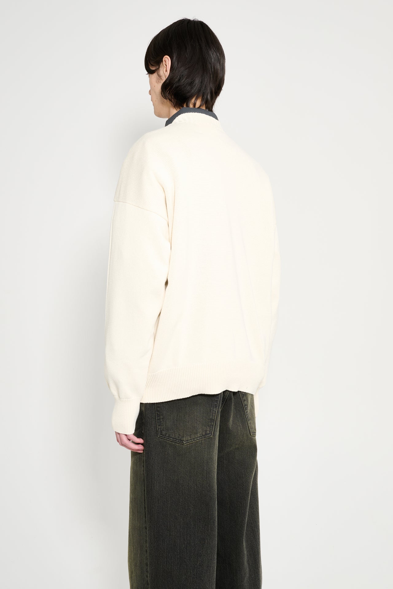 Margaret Howell MHL Cross Over Crew Dry Cotton Ecru