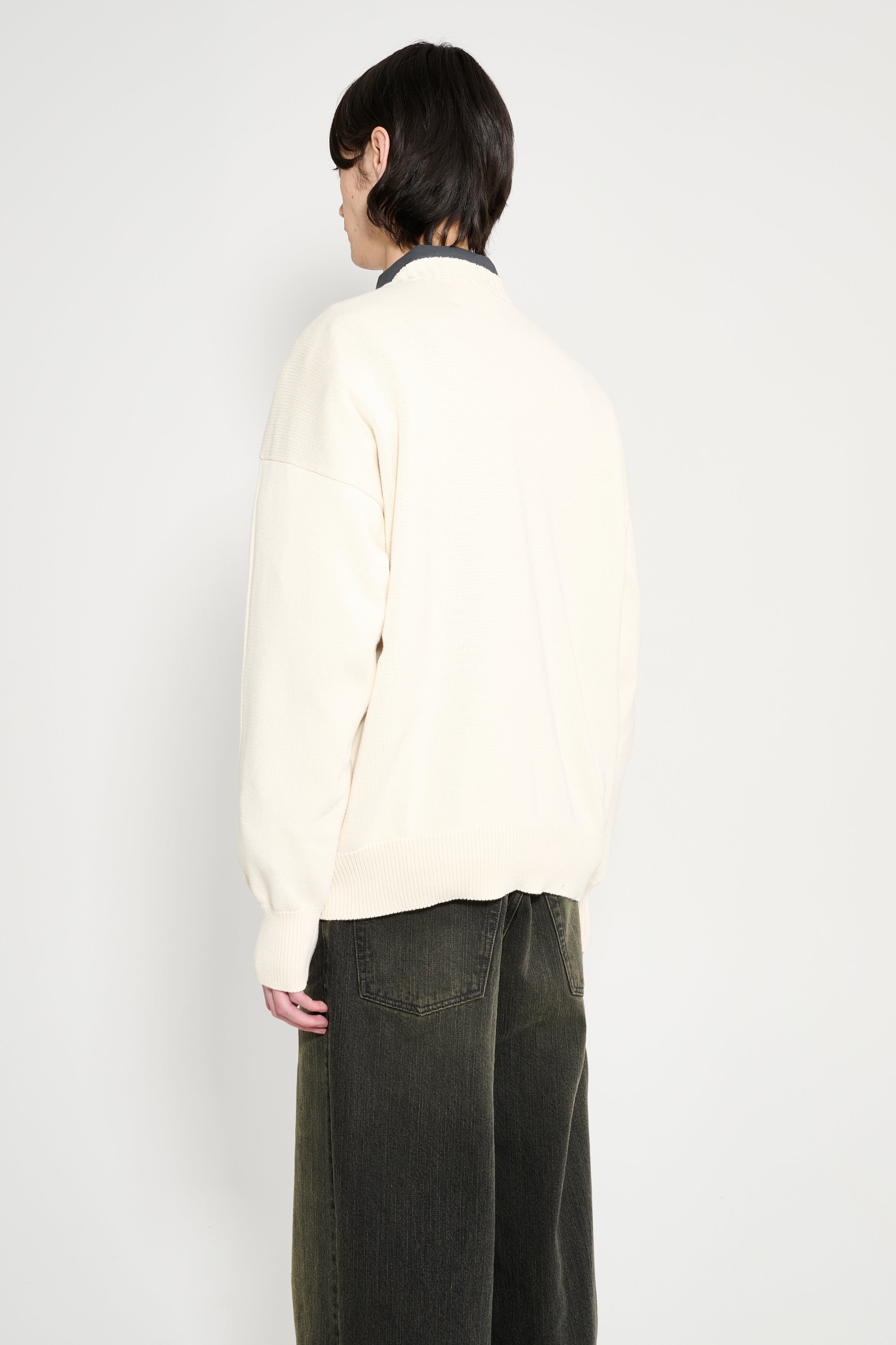 Margaret Howell MHL Cross Over Crew Dry Cotton Ecru