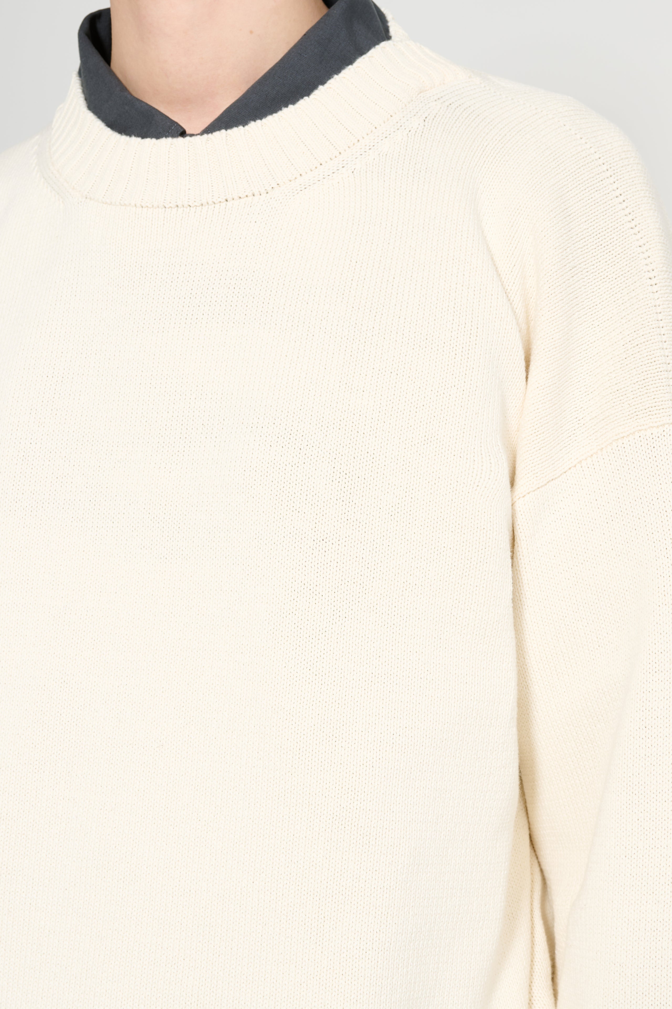 Margaret Howell MHL Cross Over Crew Dry Cotton Ecru
