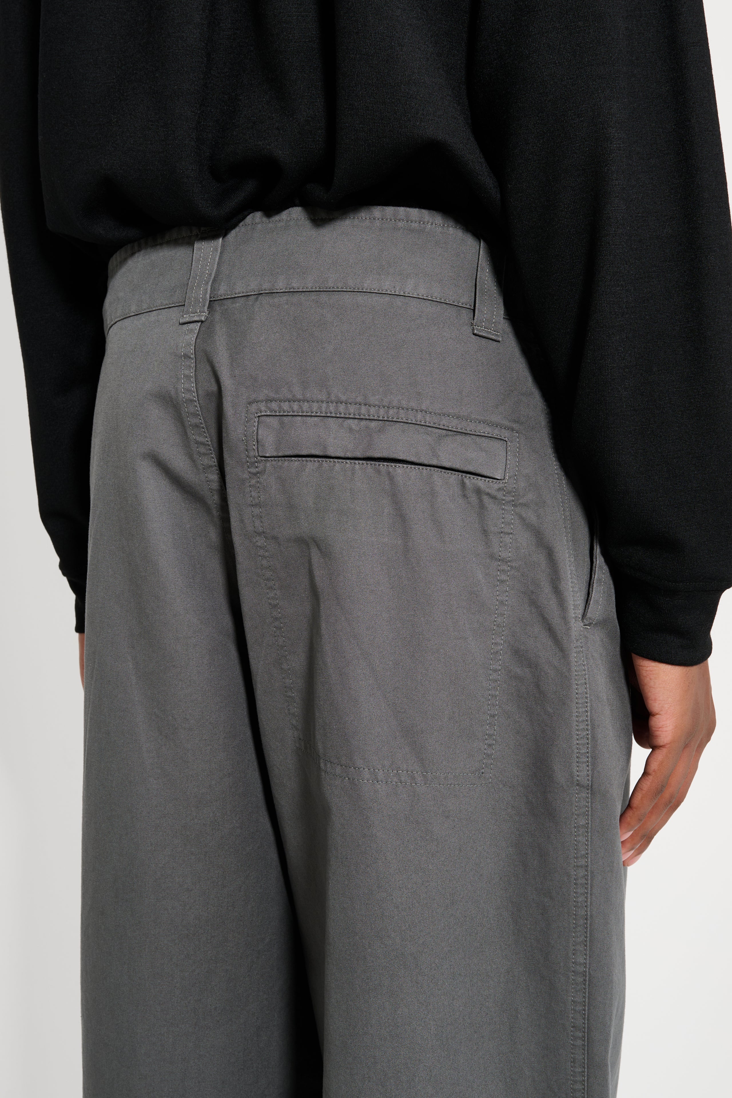 Margaret Howell MHL Stitch Pleat Trousers Compact Cotton Charcoal