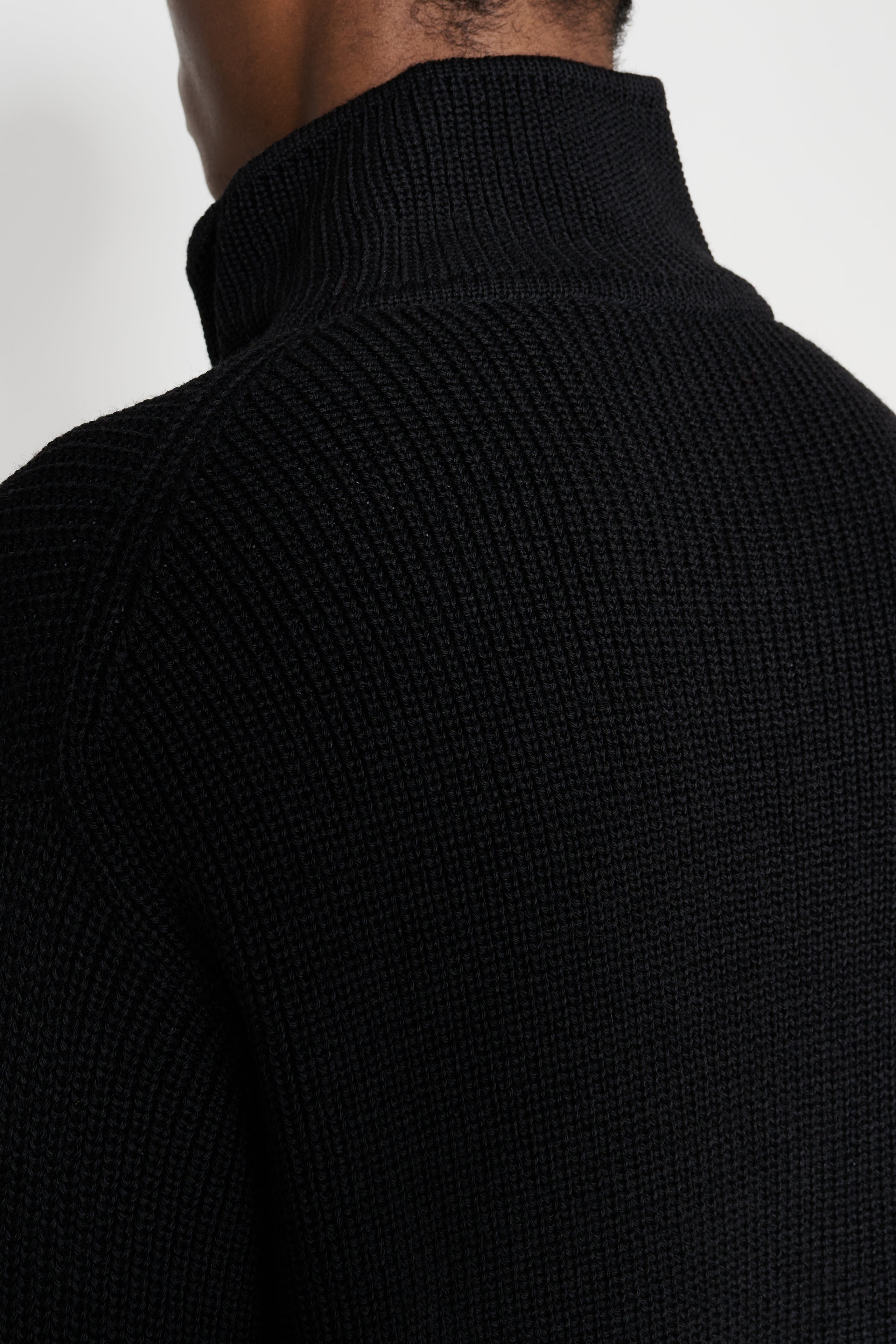 Margaret Howell Zip Through Cardigan Dry Wool Black