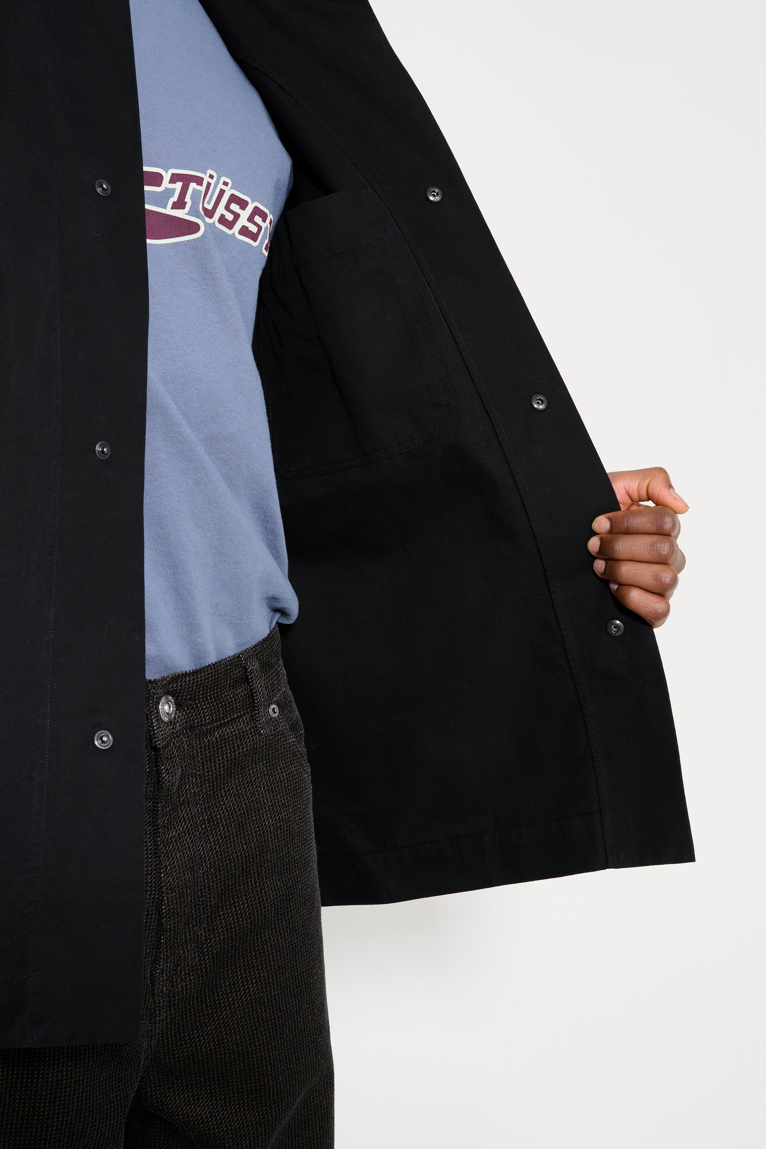 Margaret Howell MHL Chore Shirt Double Twisted Cotton Canvas Black