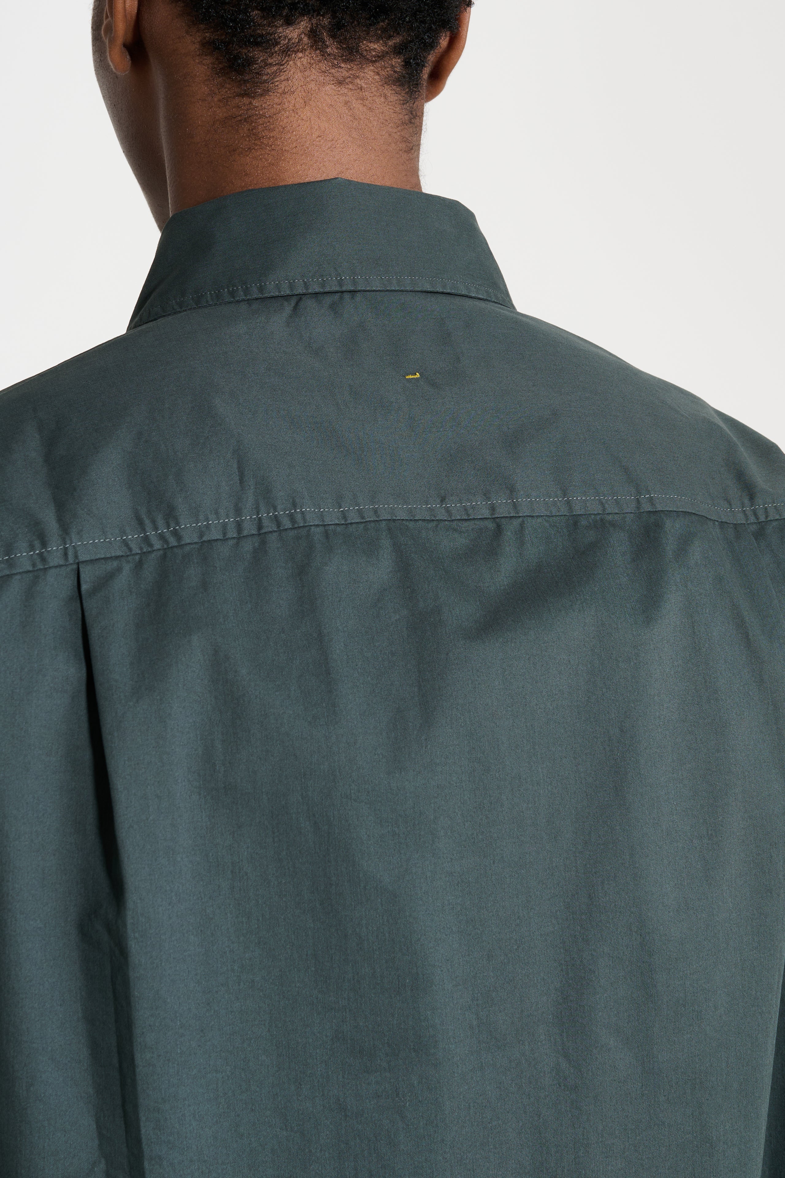 Margaret Howell MHL Overall Shirt Lightweight Brushed Cotton Algae