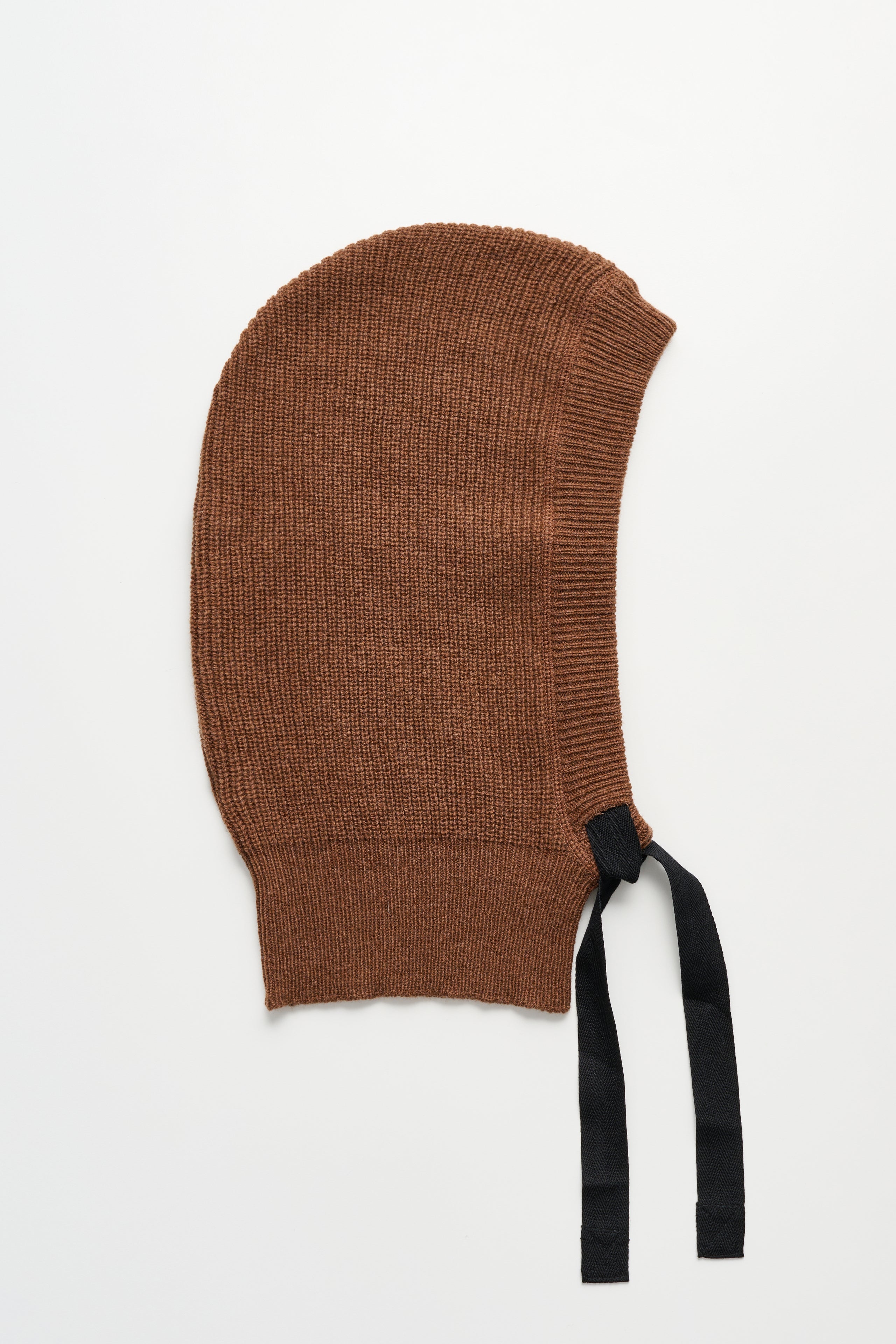 Margaret Howell MHL Knitted Hood Lambswool Conker